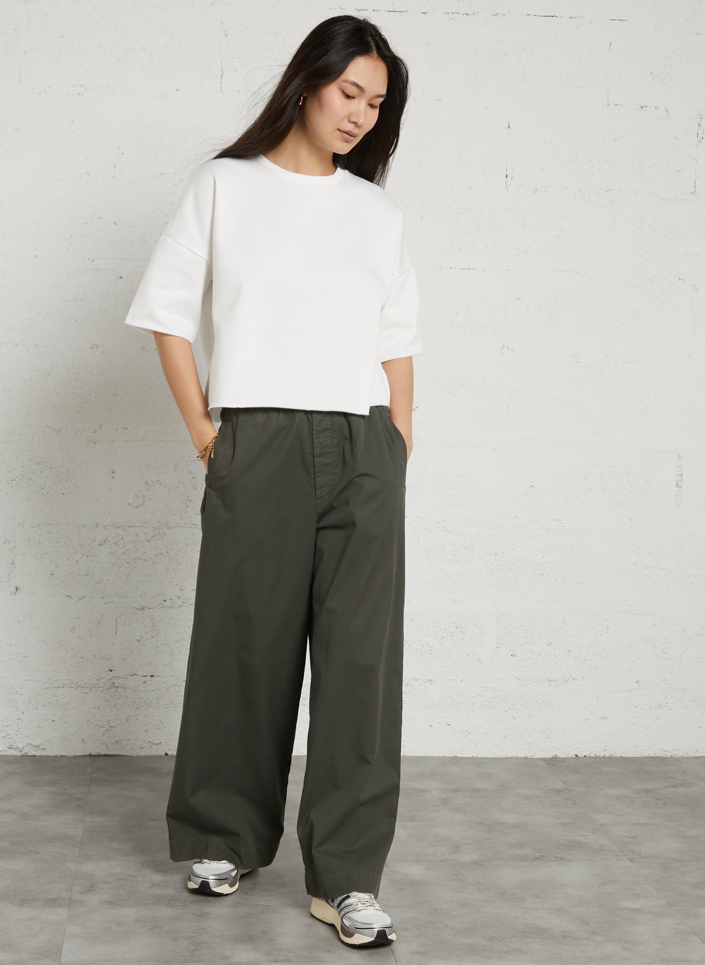 Round-neck cotton-blend sweatshirt JC SOPHIE White