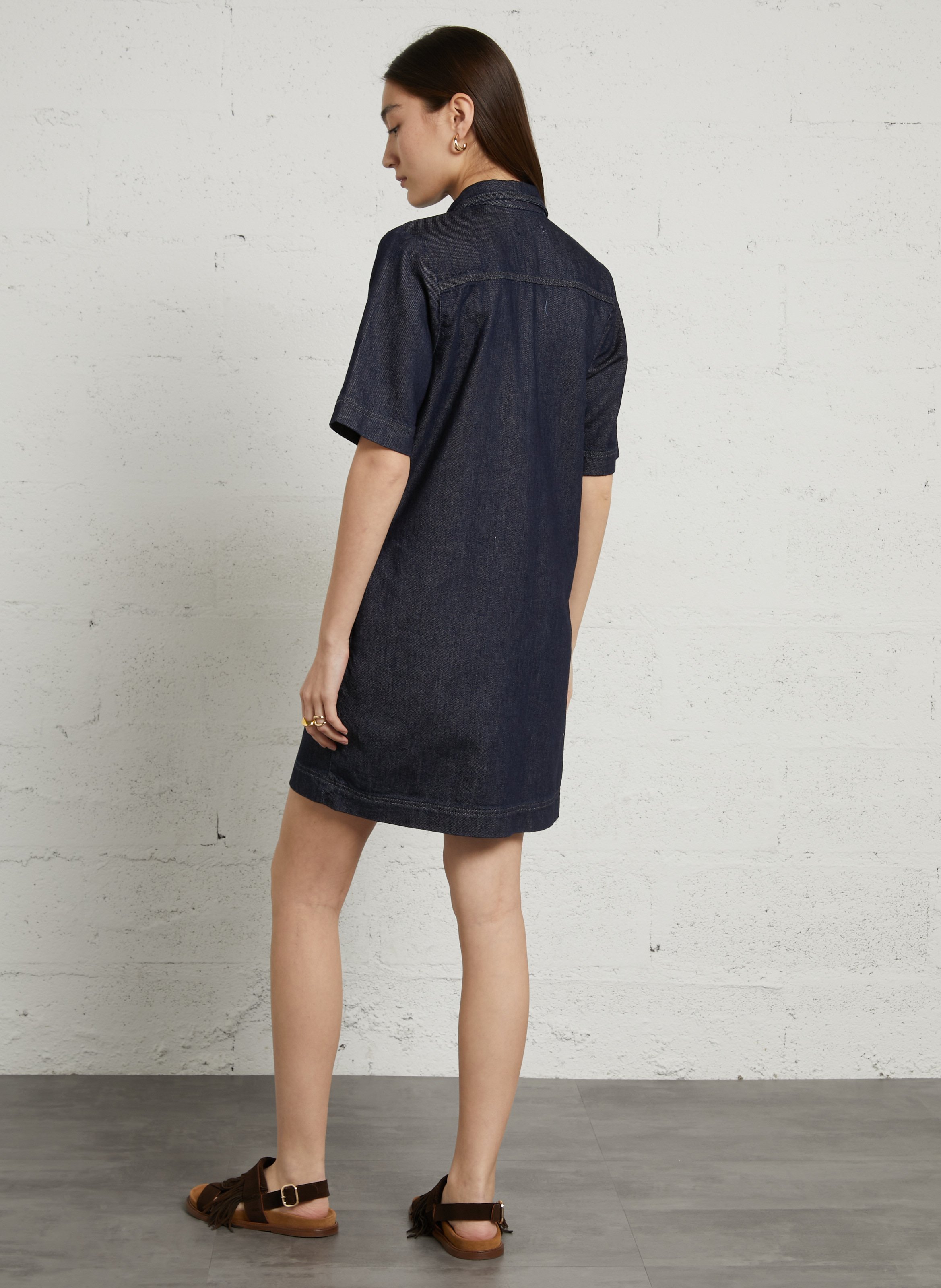 Denim midi dress LE TEMPS DES CERISES Blue