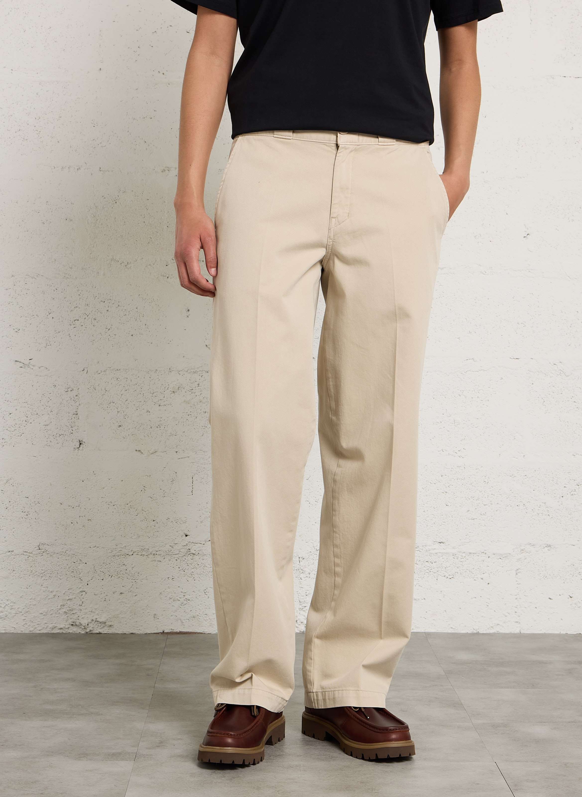 Pantalon droit en coton DICKIES Gris