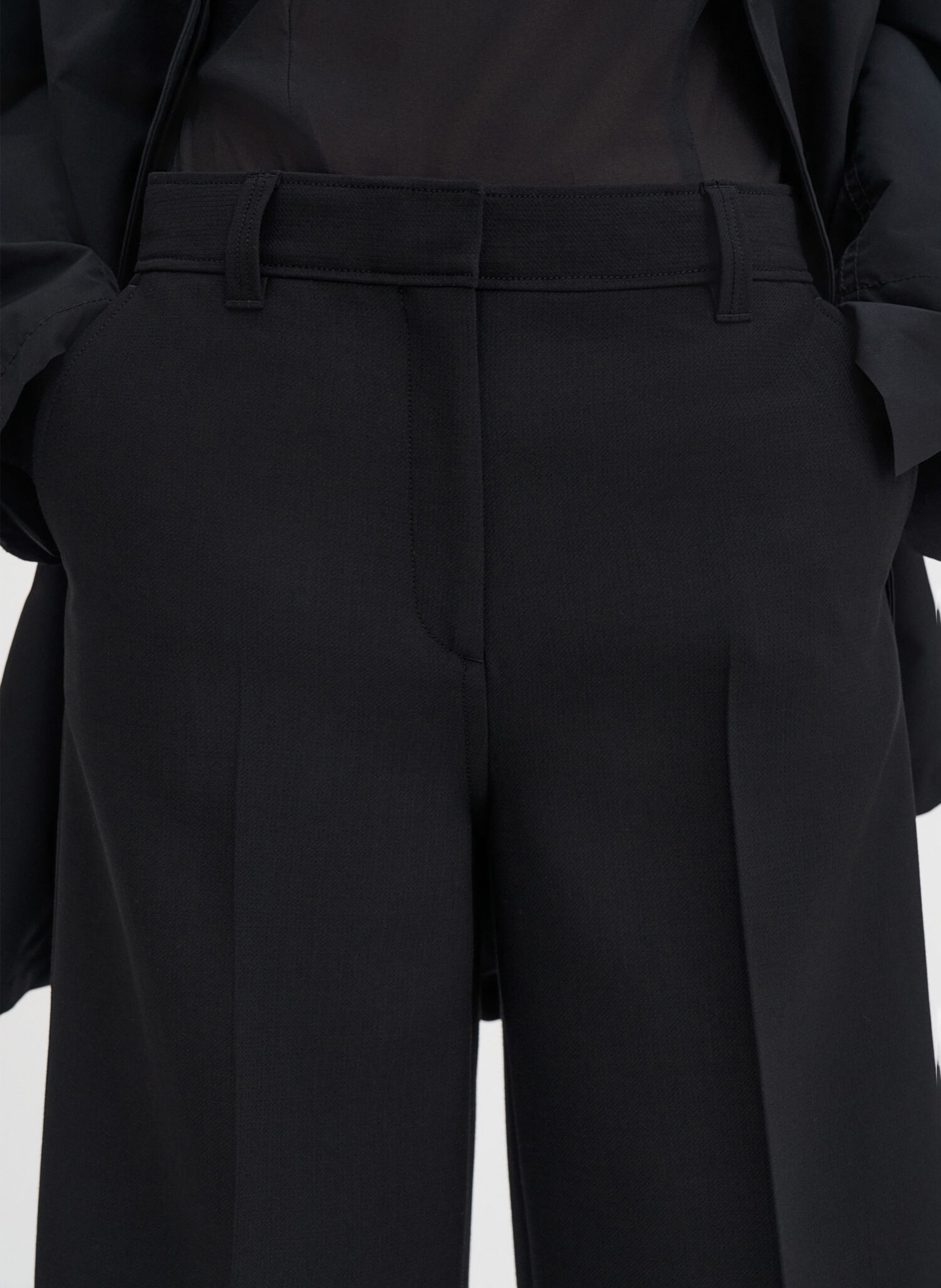 Bermuda large taille haute uni FILIPPA K Noir