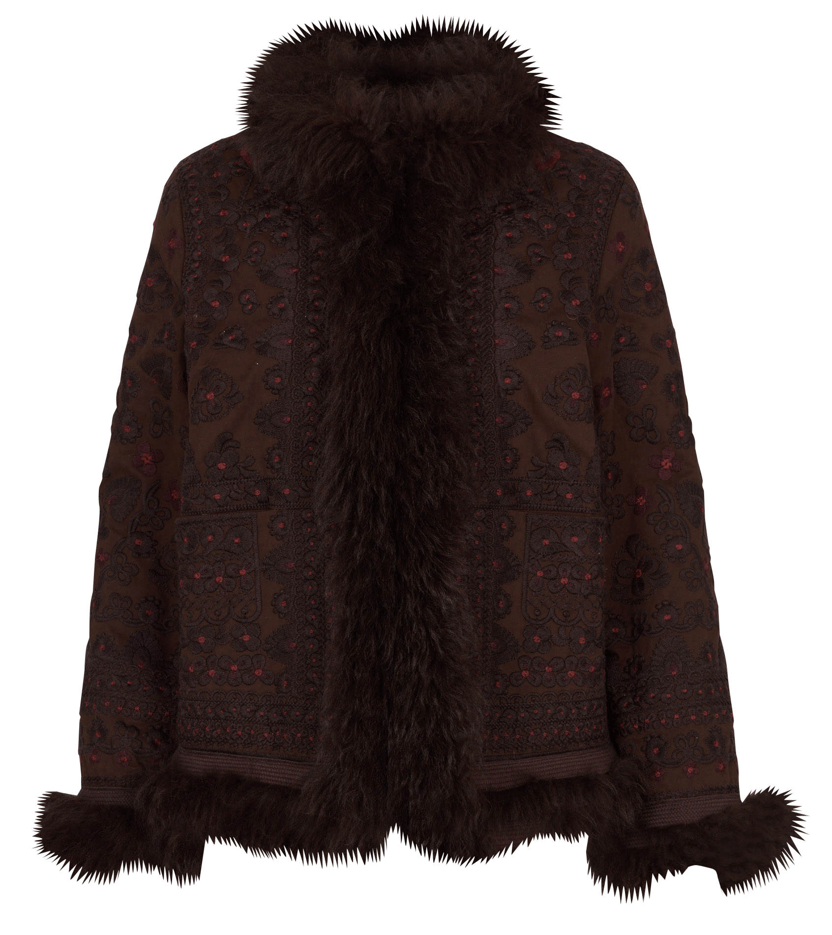Embroidered cotton jacket ANTIK BATIK Brown