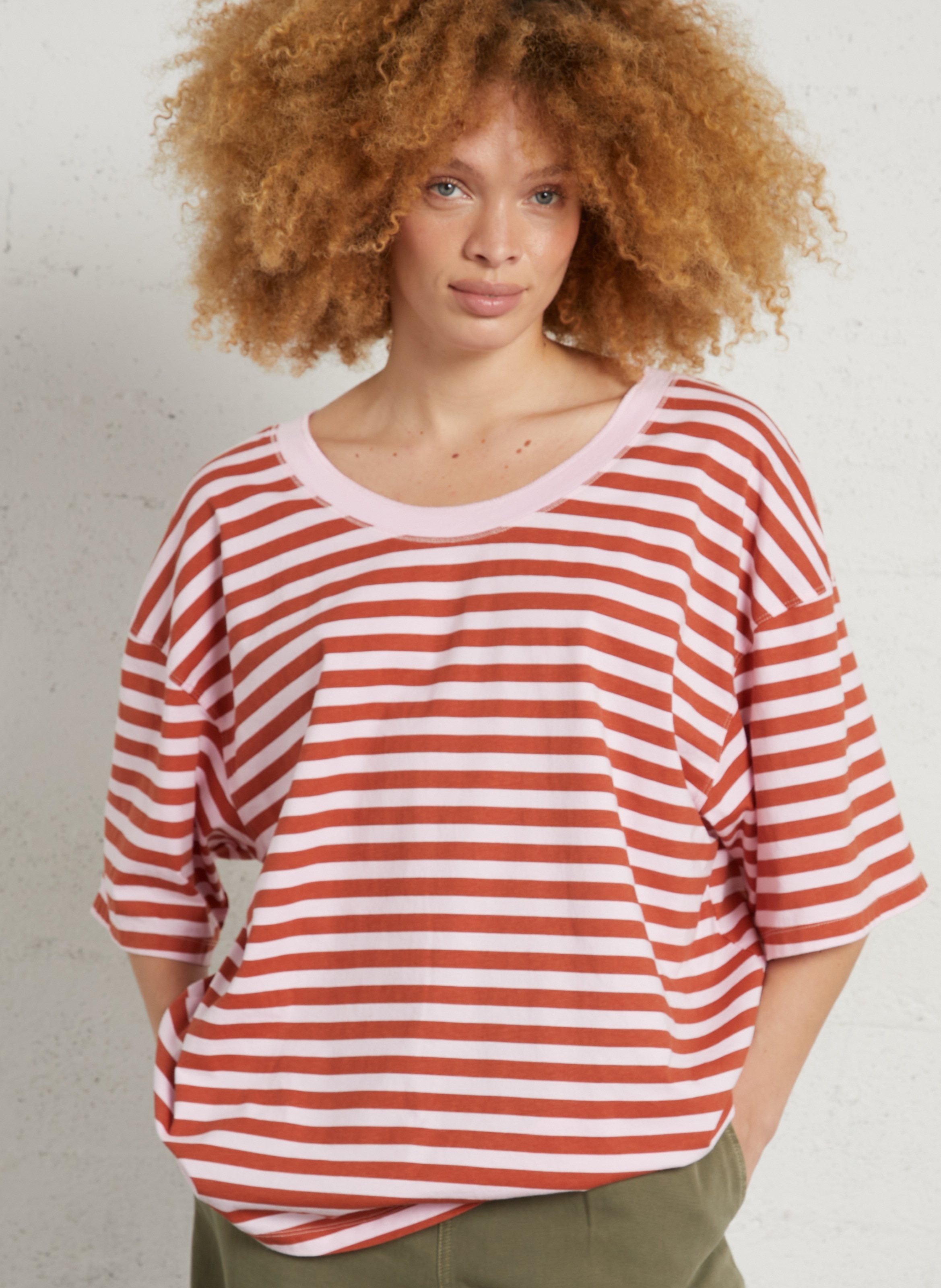 T-shirt oversize en coton AMERICAN VINTAGE Rouge