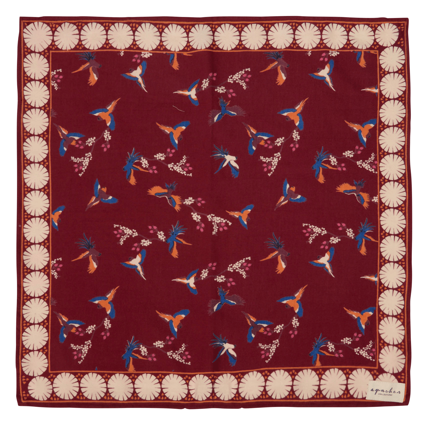 Printed cotton scarf APACHES COLLECTIONS Red