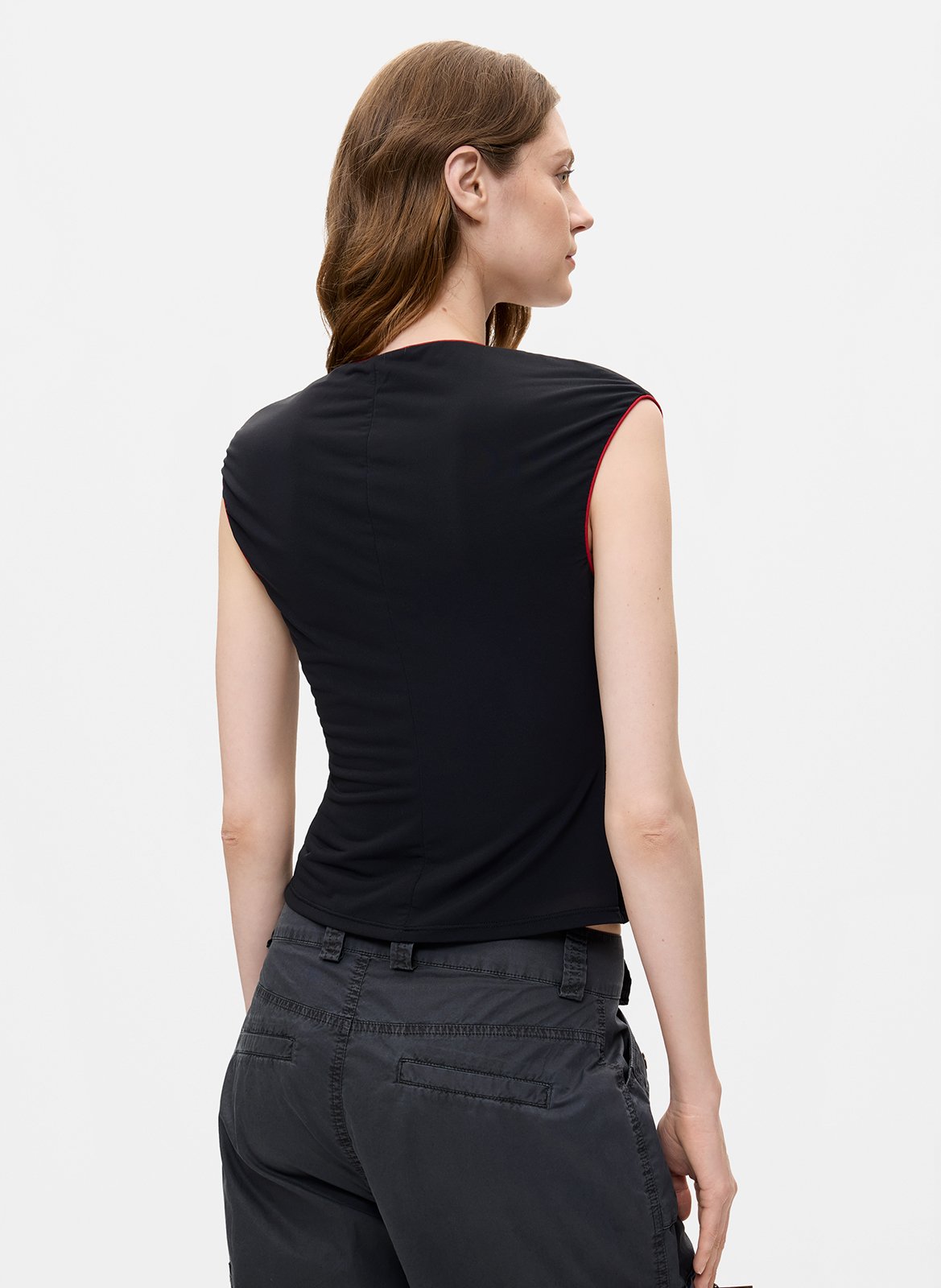 Top col rond DESIGUAL Noir