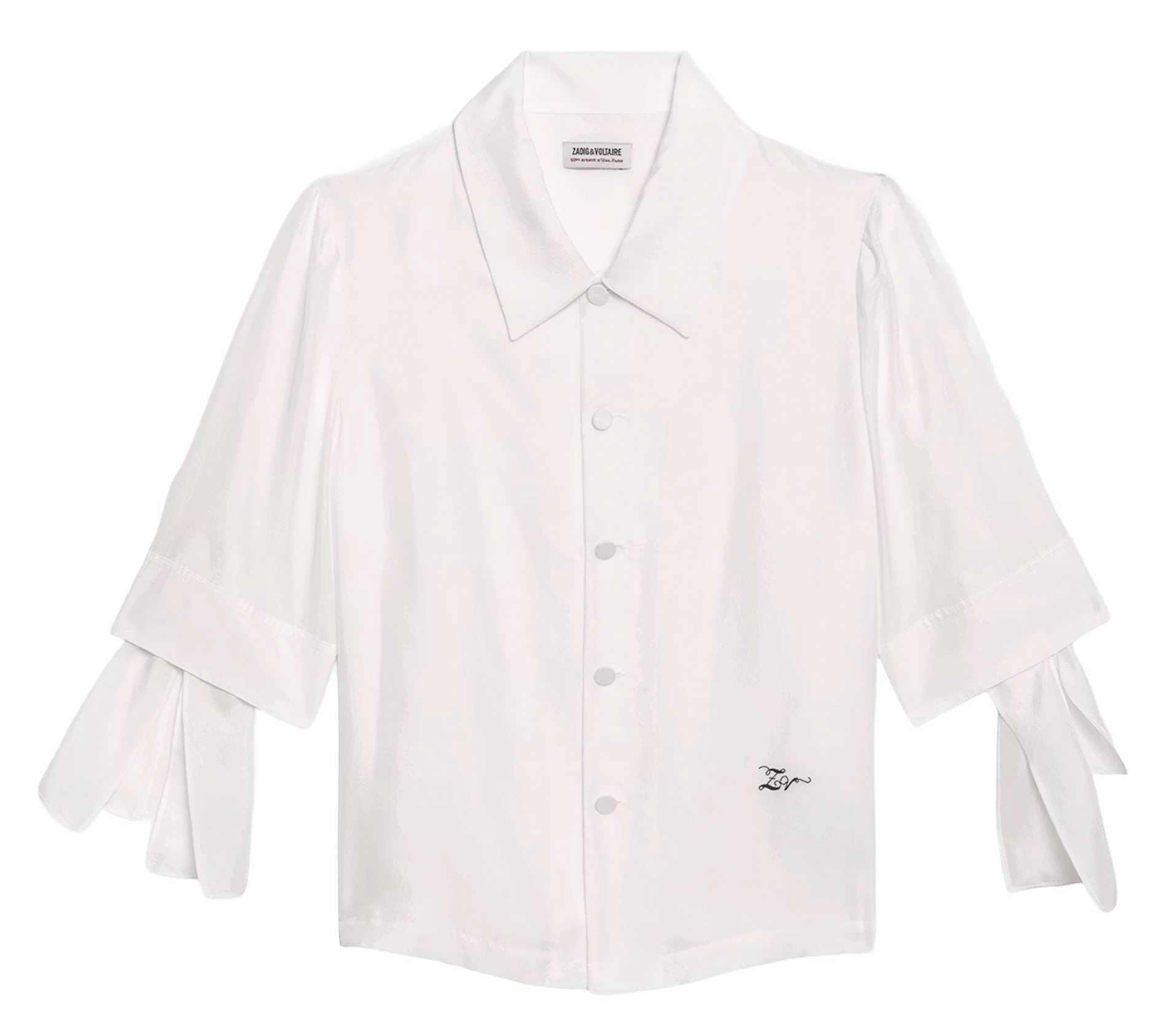 Straight-cut silk shirt with classic collar ZADIG&VOLTAIRE White