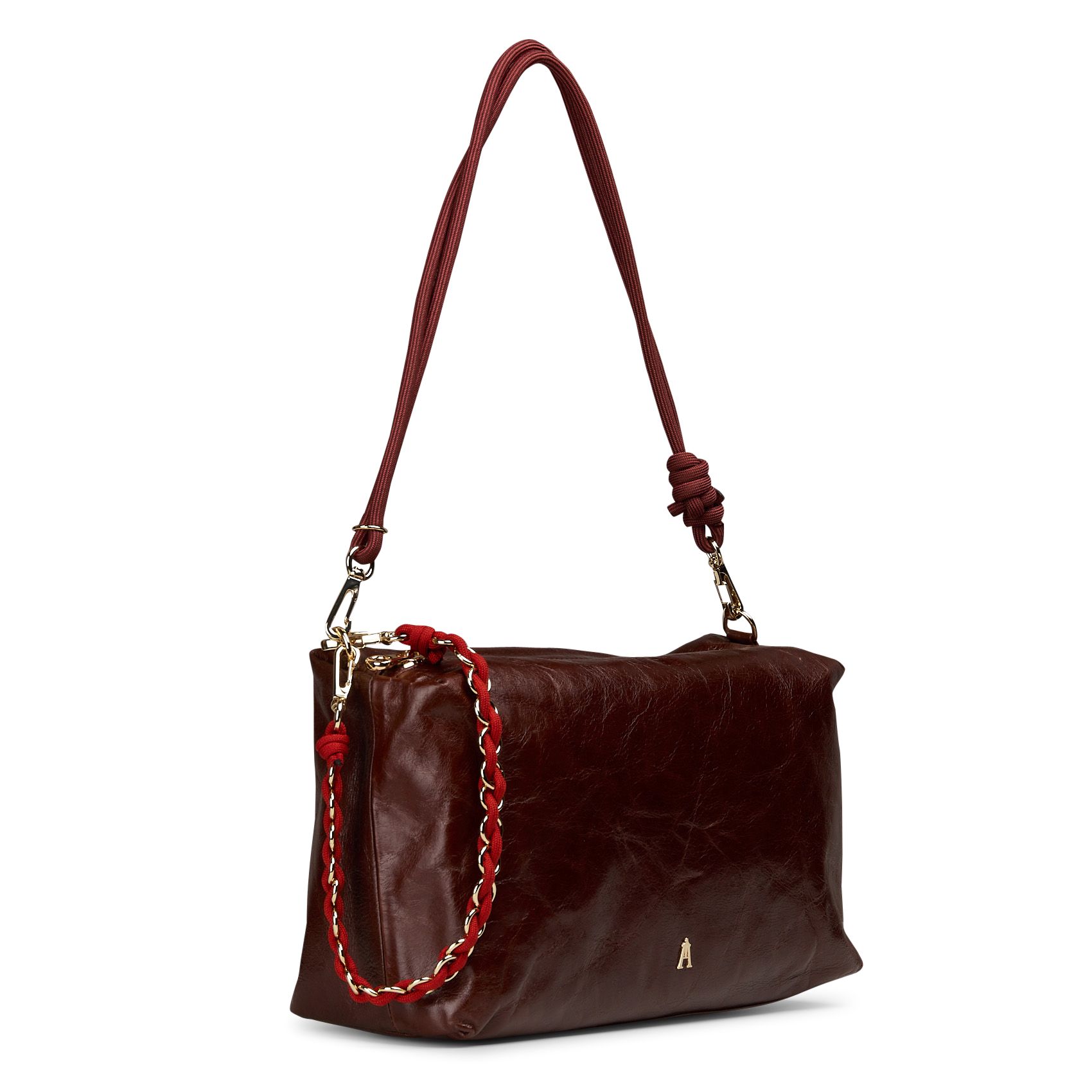 Grained calfskin leather handbag CRAIE STUDIO Brown