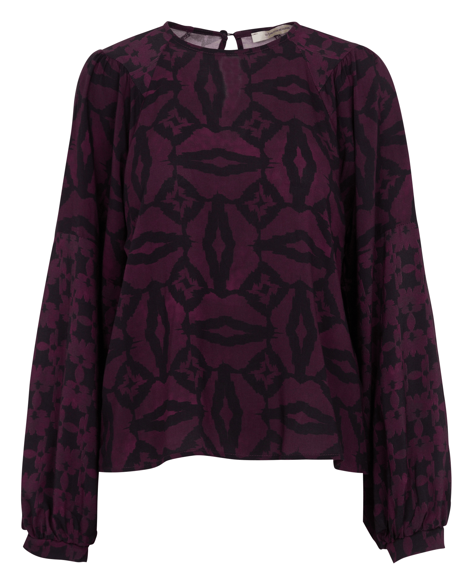 Top manches longues ample col rond imprimé LA FEE MARABOUTEE Multicolore