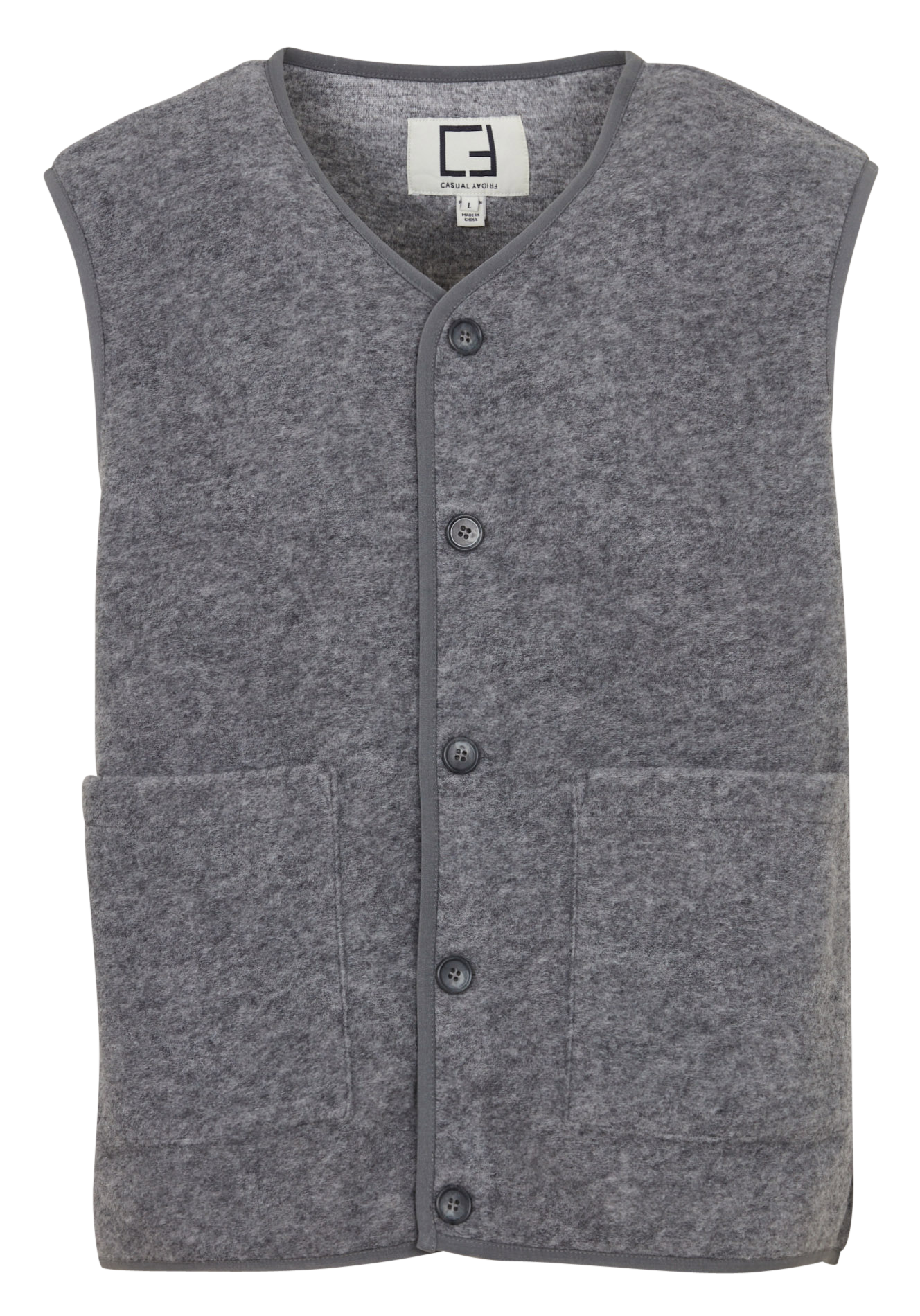 Sleeveless plain vest CASUAL FRIDAY Silver