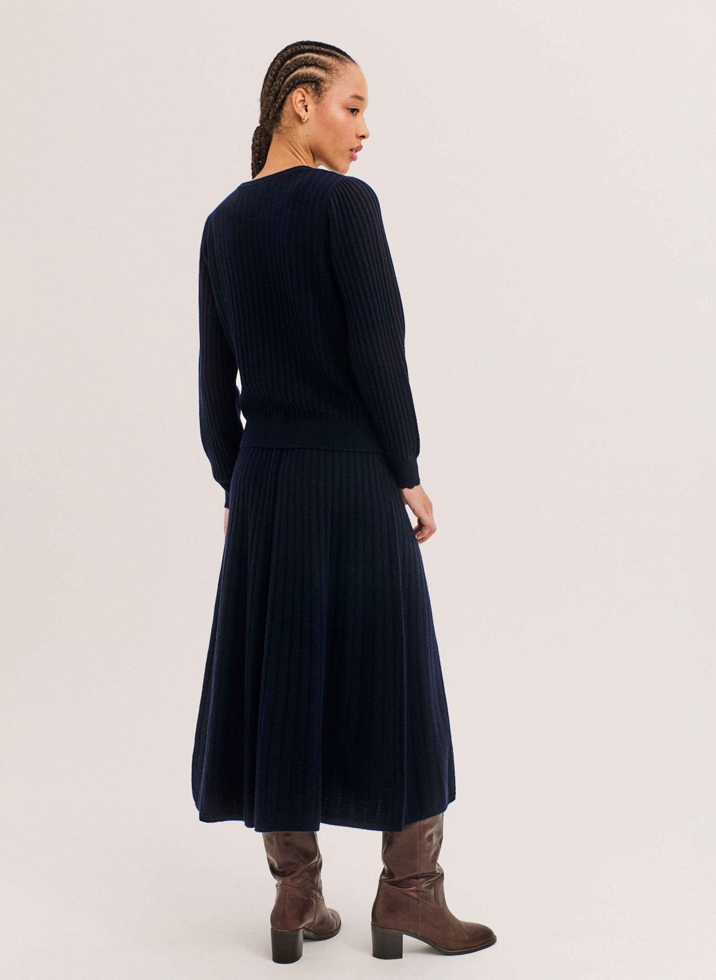 Round-neck wool sweater PABLO Blue