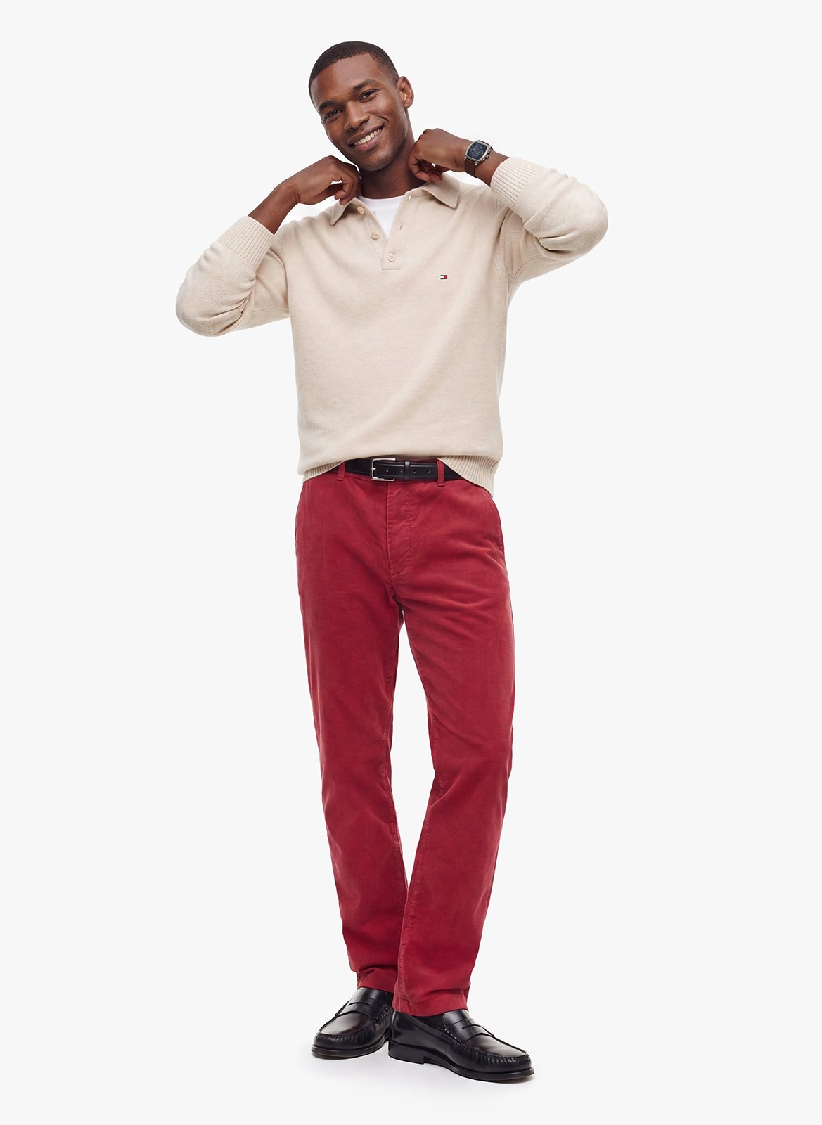 Pull droit en laine TOMMY HILFIGER Beige