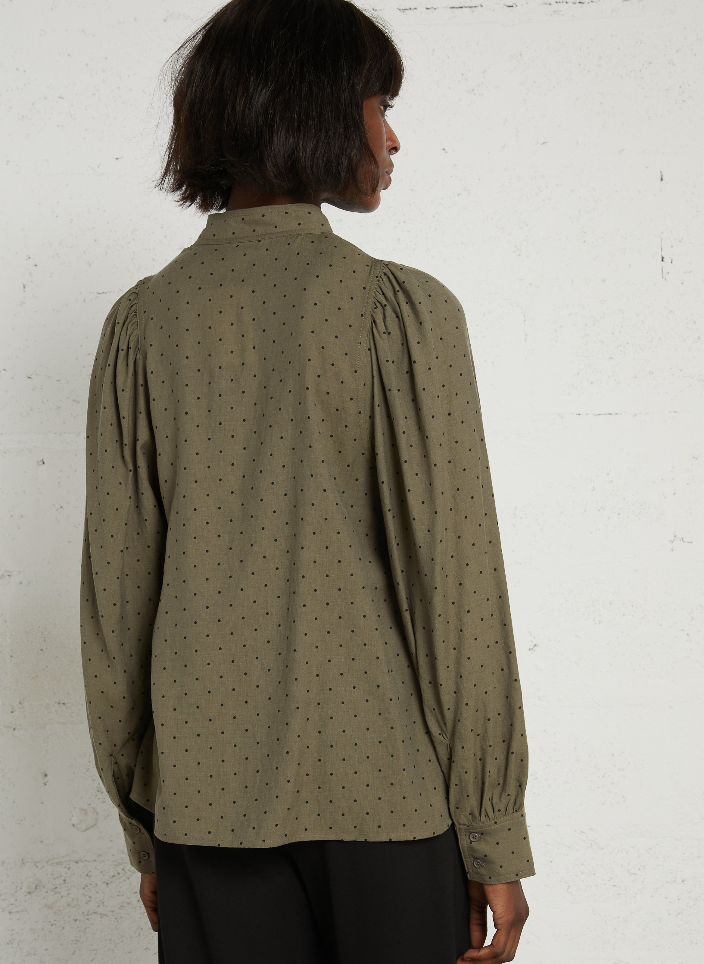 Blouse imprimée col montant  SEE U SOON Kaki