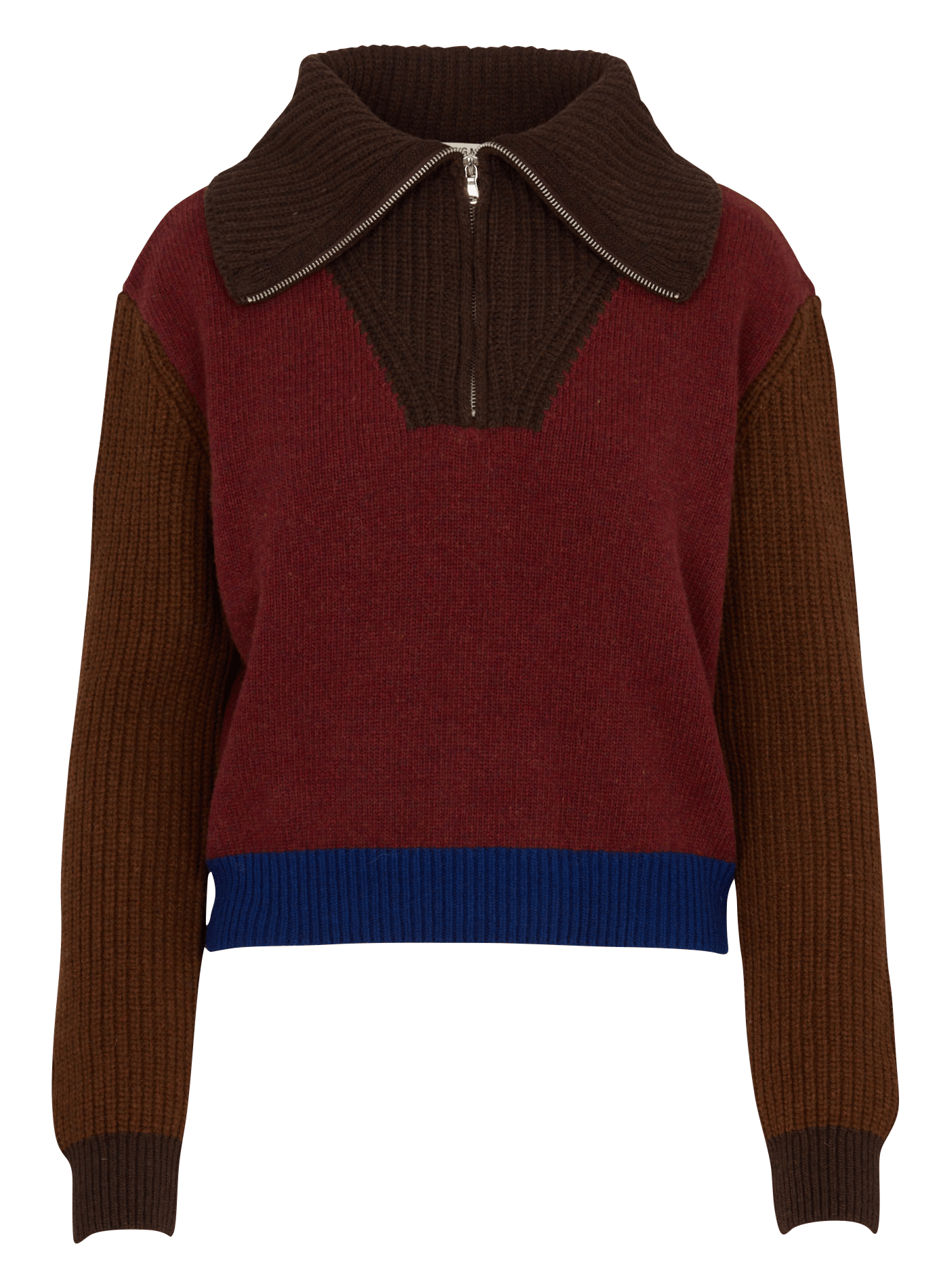 Pull col camionneur en laine  THINKING MU Marron