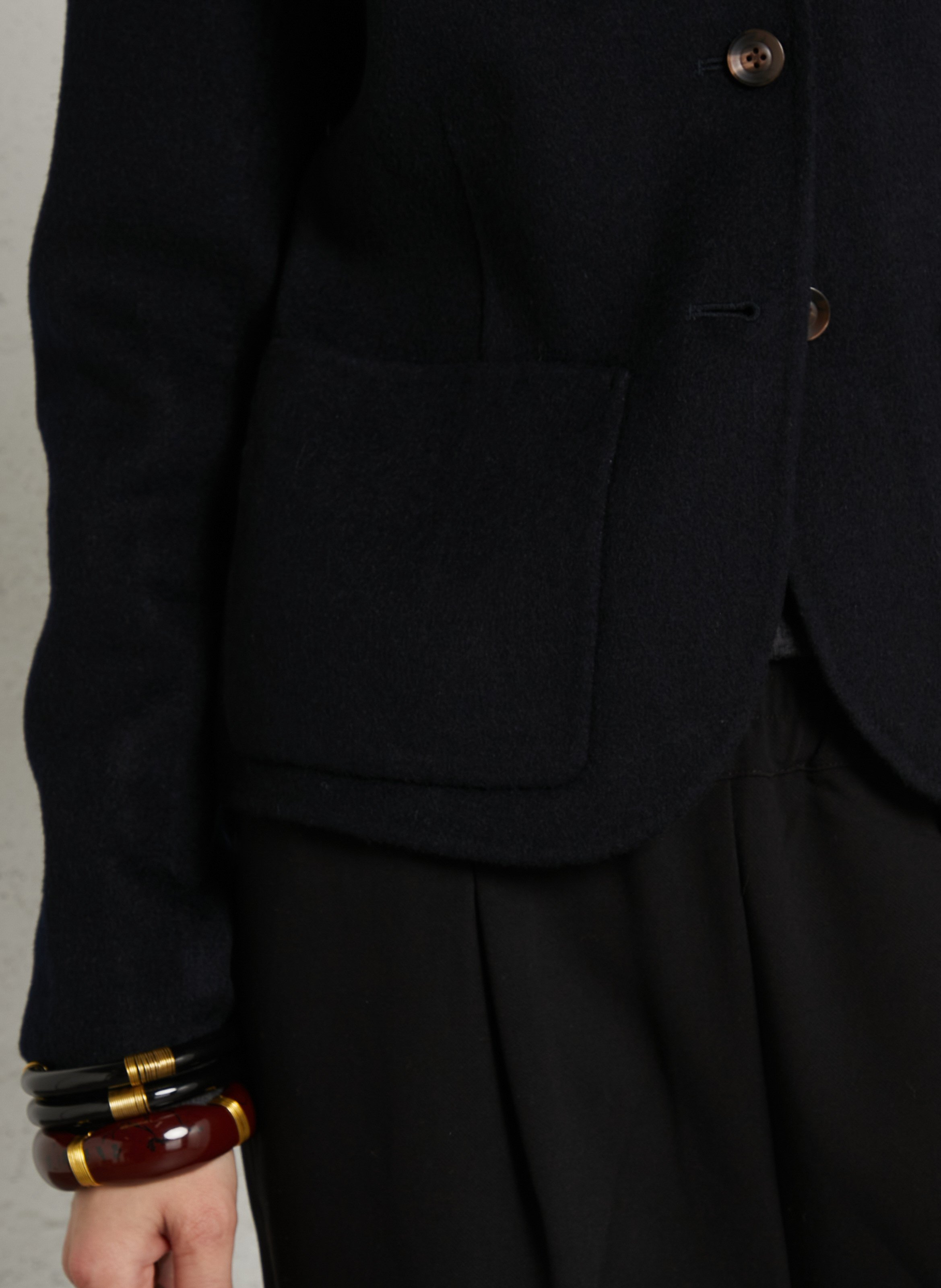 Gerade geschnittener Wollmix-Blazer SOEUR Blau