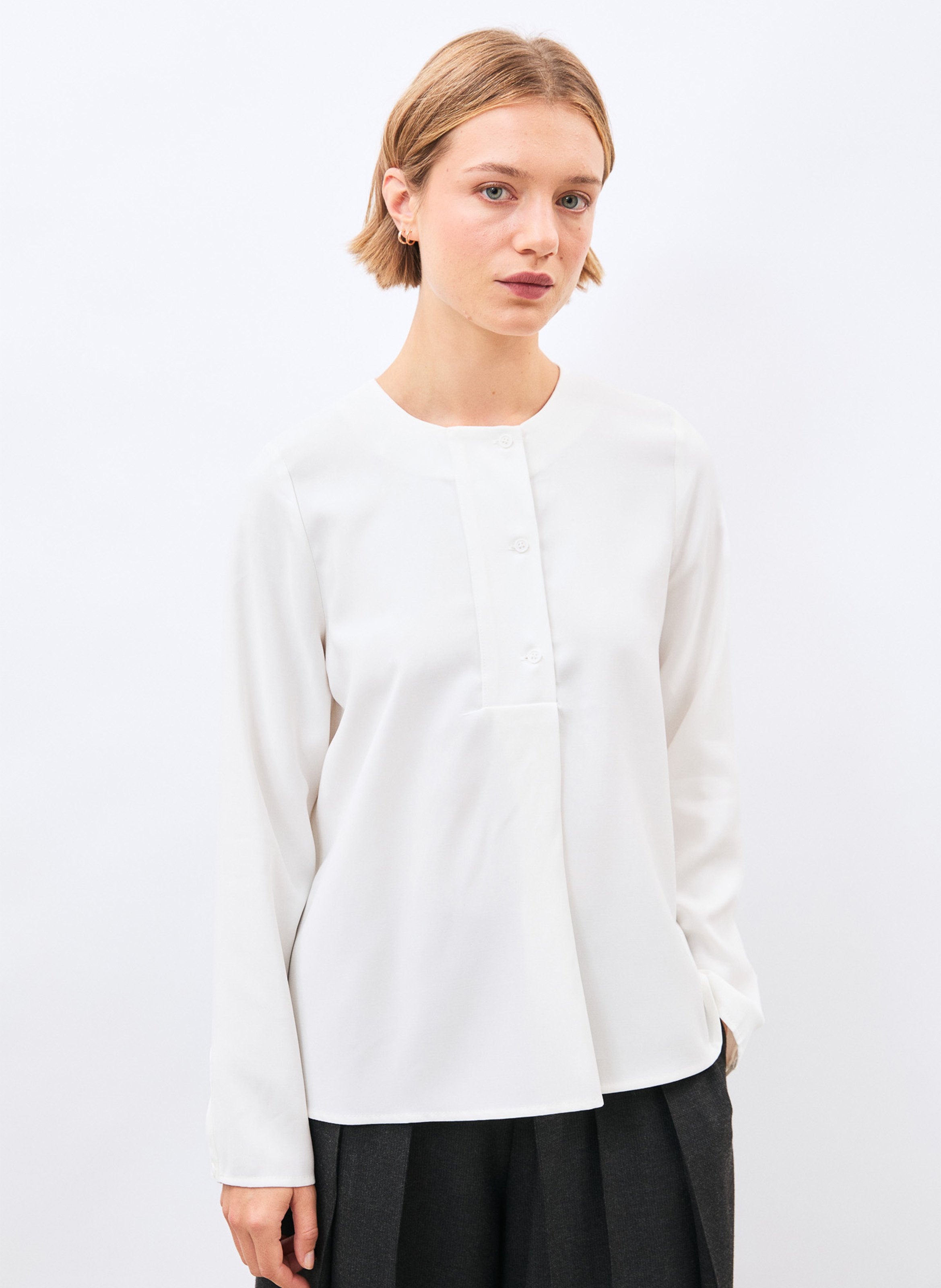 Printed viscose top HUMILITY White