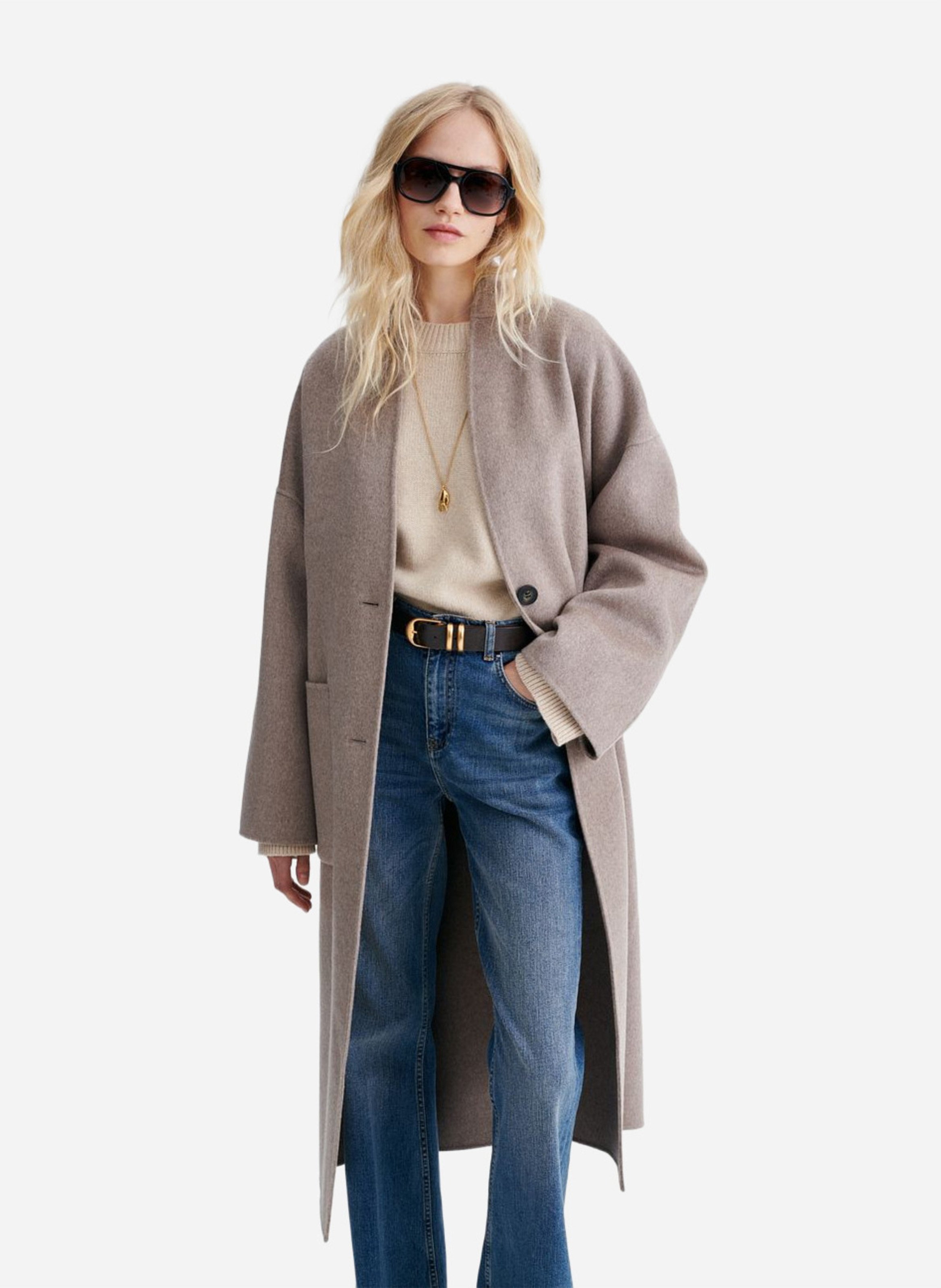 Wollmix-Mantel mit Stehkragen | Beige VANESSA BRUNO Damen