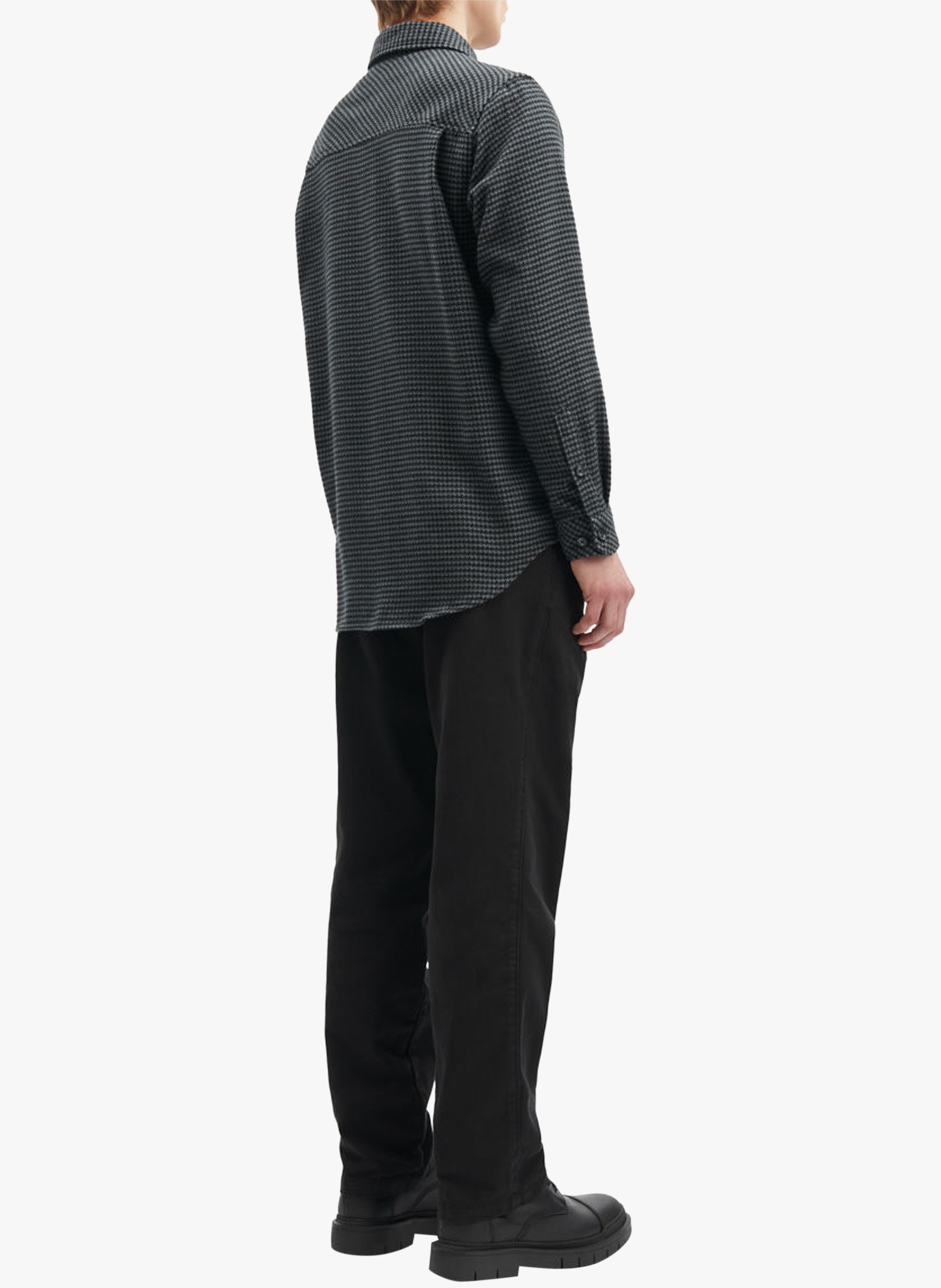 Printed cotton jacquard overshirt SAMSOE SAMSOE Grey