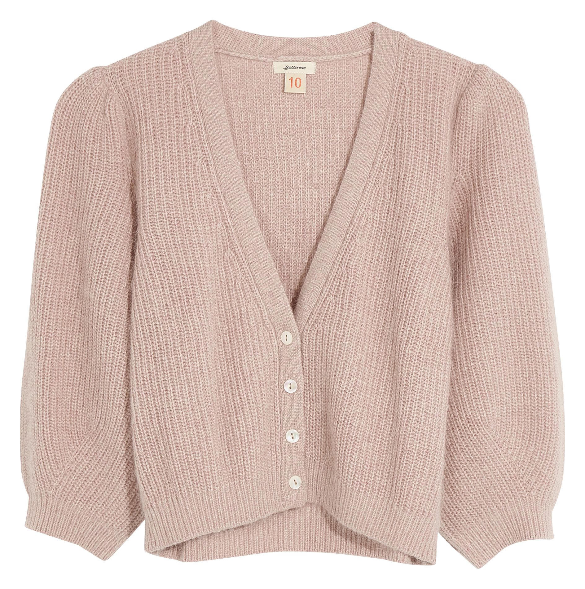 Cropped V-neck cardigan BELLEROSE Beige