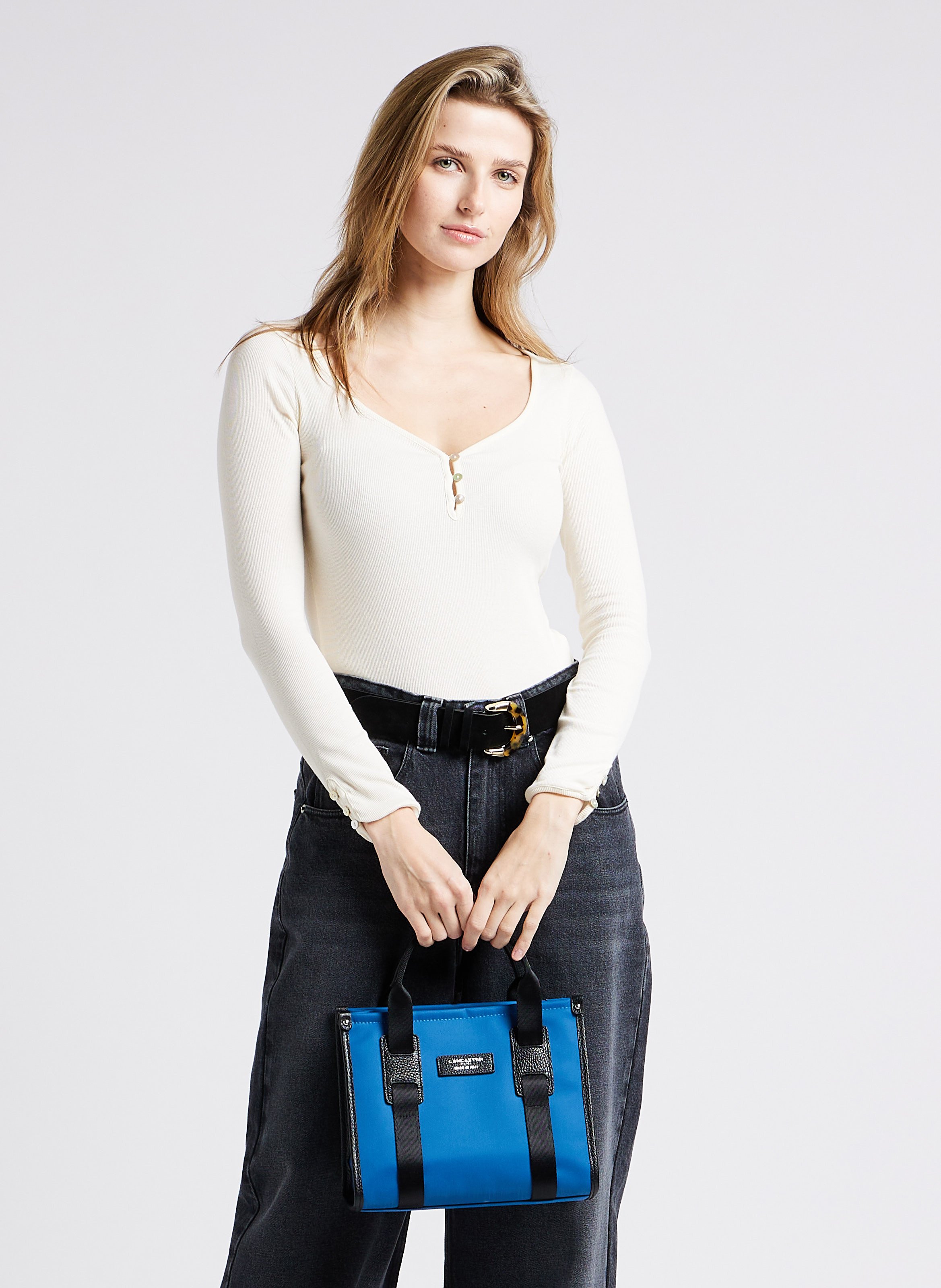 Nylon handbag LANCASTER PARIS Blue