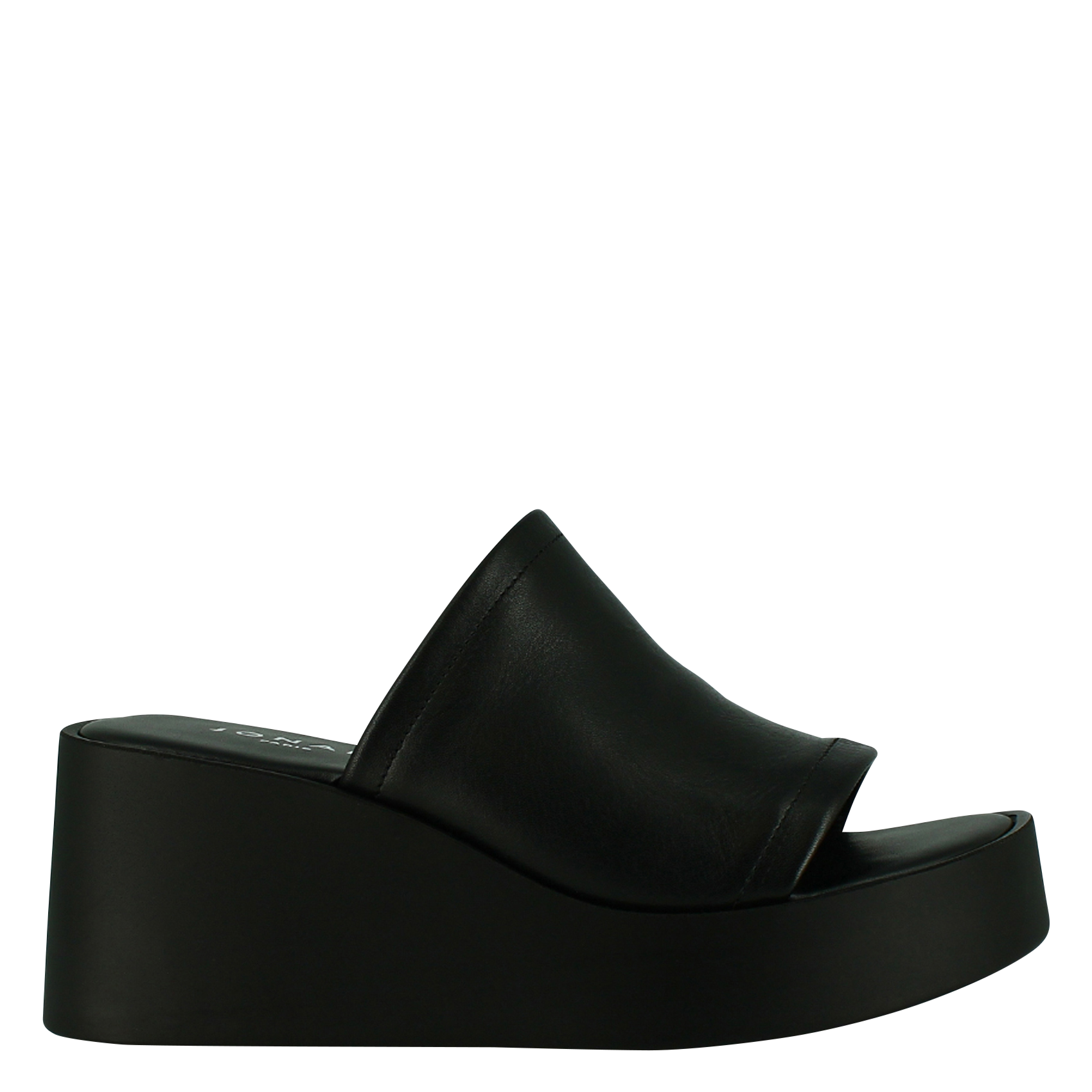 Leder-Mules mit Keilabsatz JONAK Schwarz