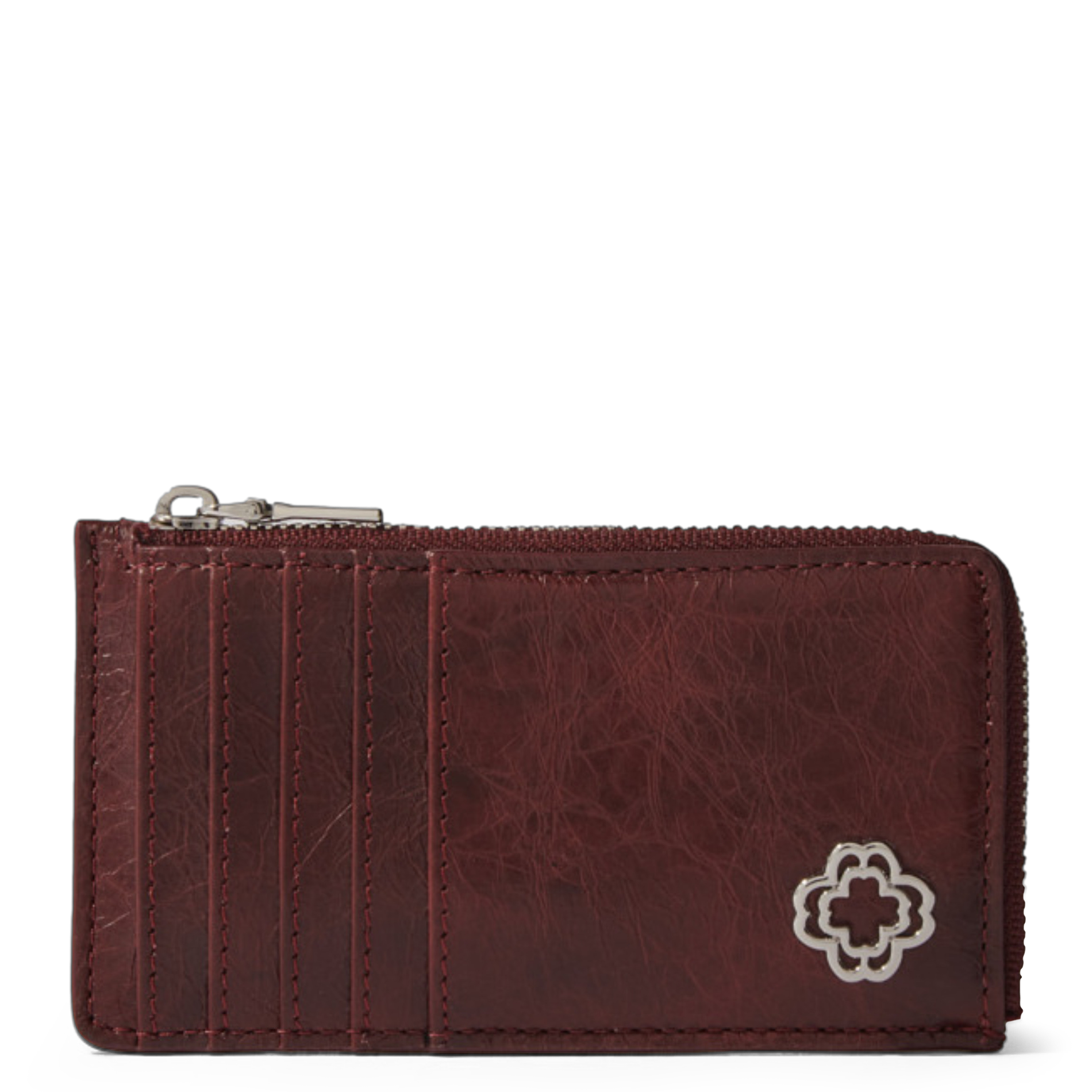 Porte-cartes en cuir MAJE Rouge