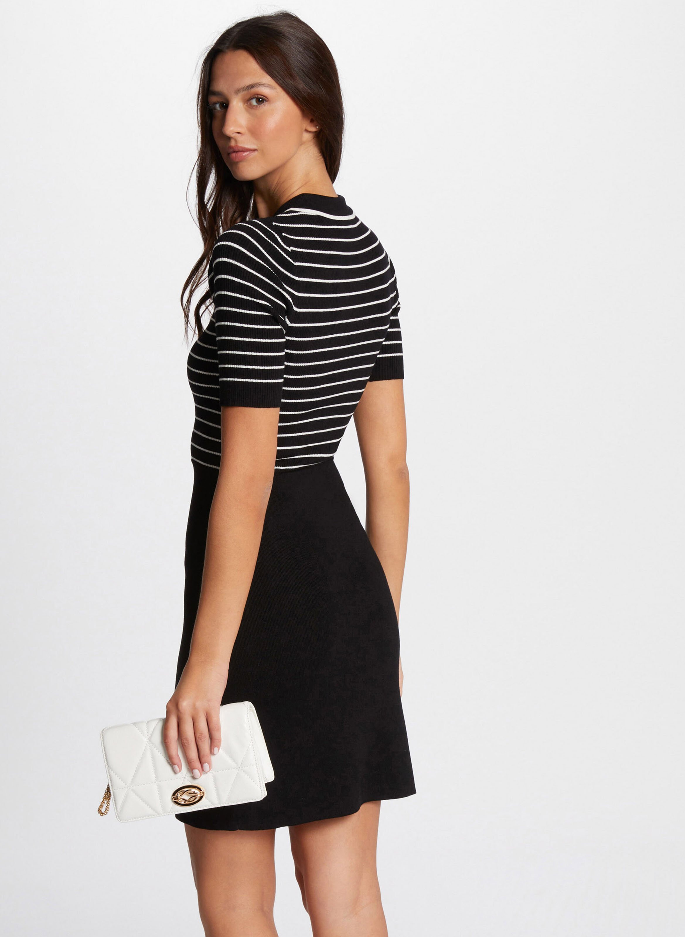 Robe ajustée courte à col polo MORGAN Noir