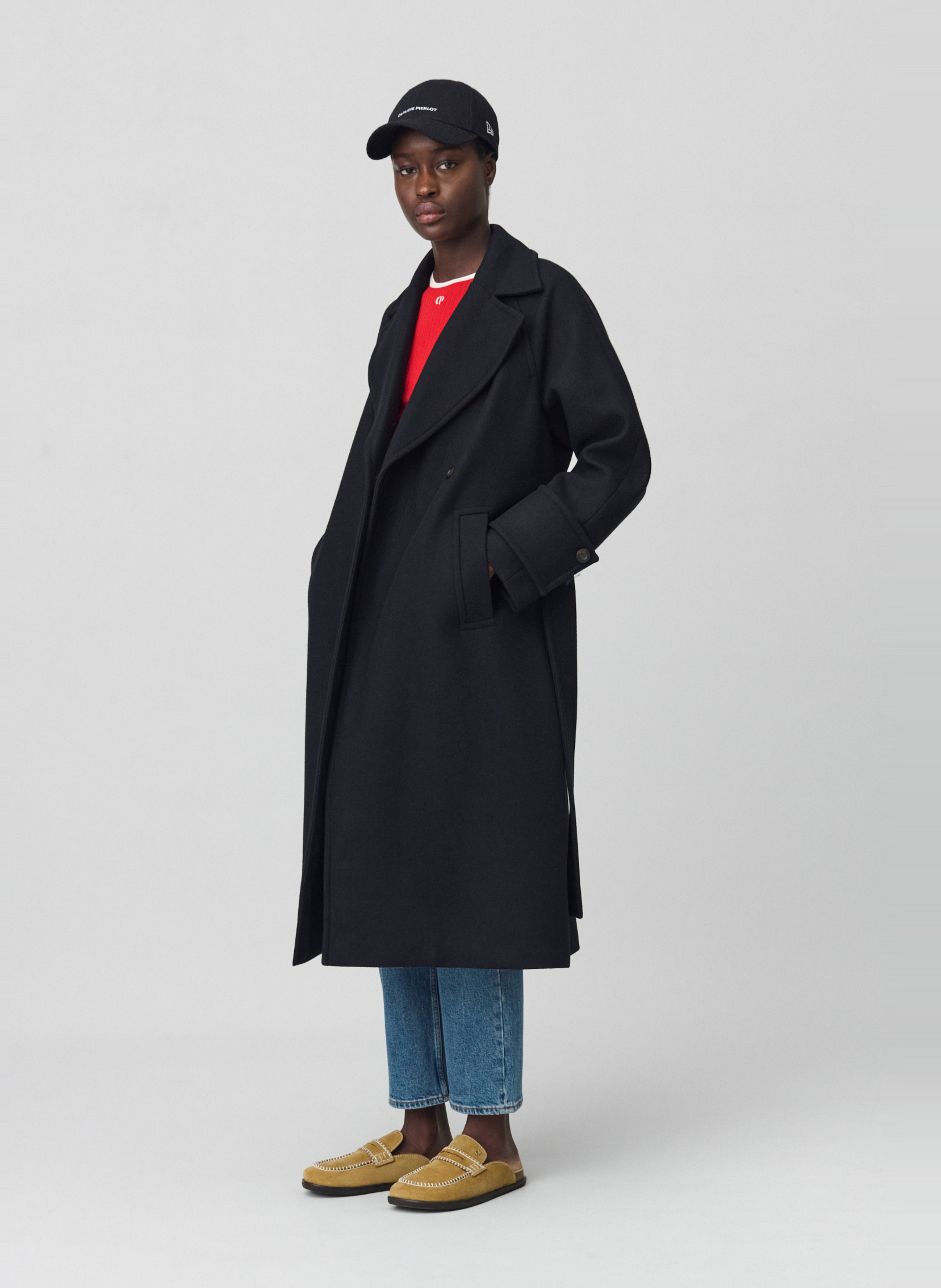 Manteau col tailleur en laine mélangée  CLAUDIE PIERLOT Noir