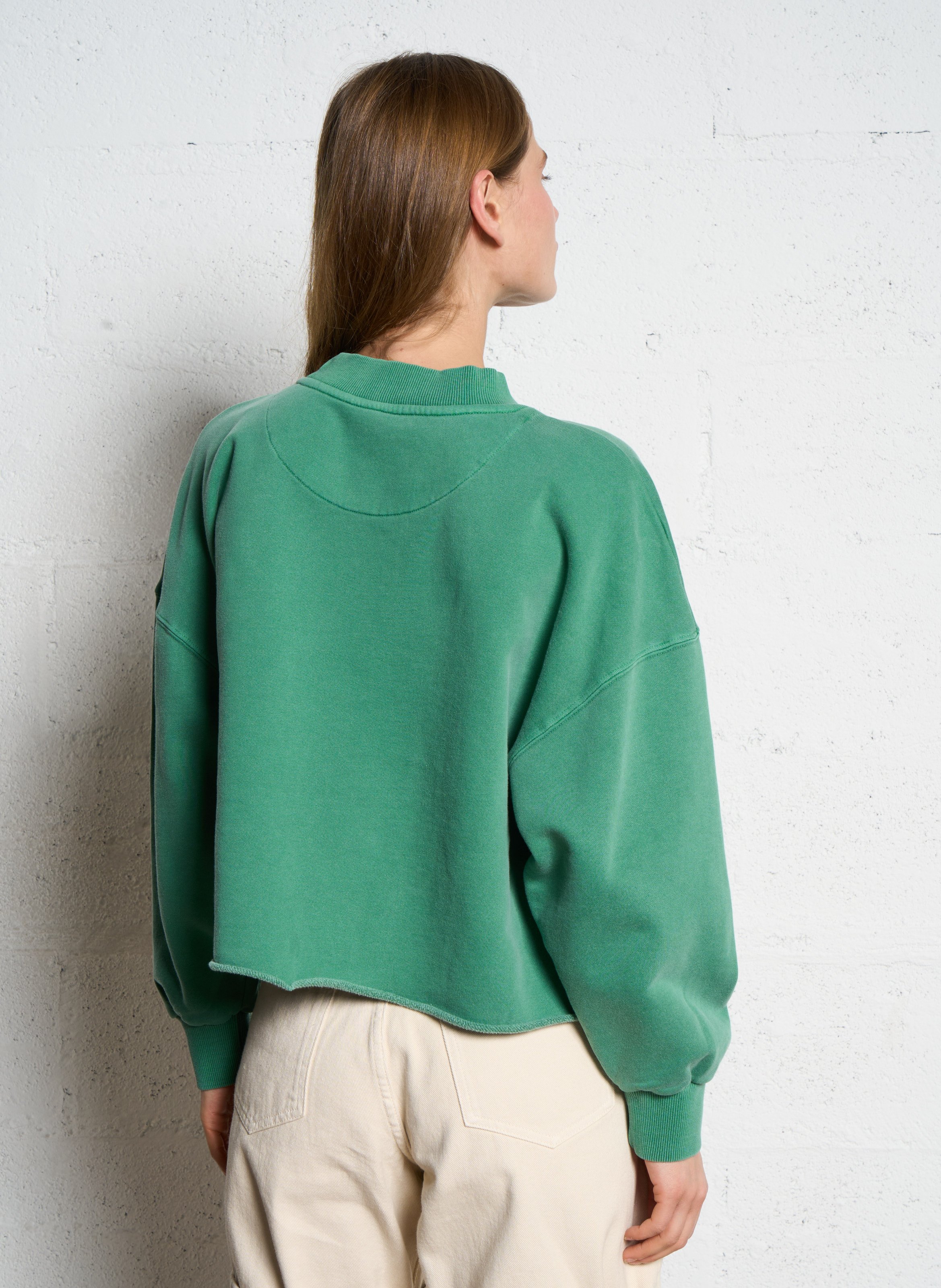 Short printed cotton sweatshirt NEWTONE Green