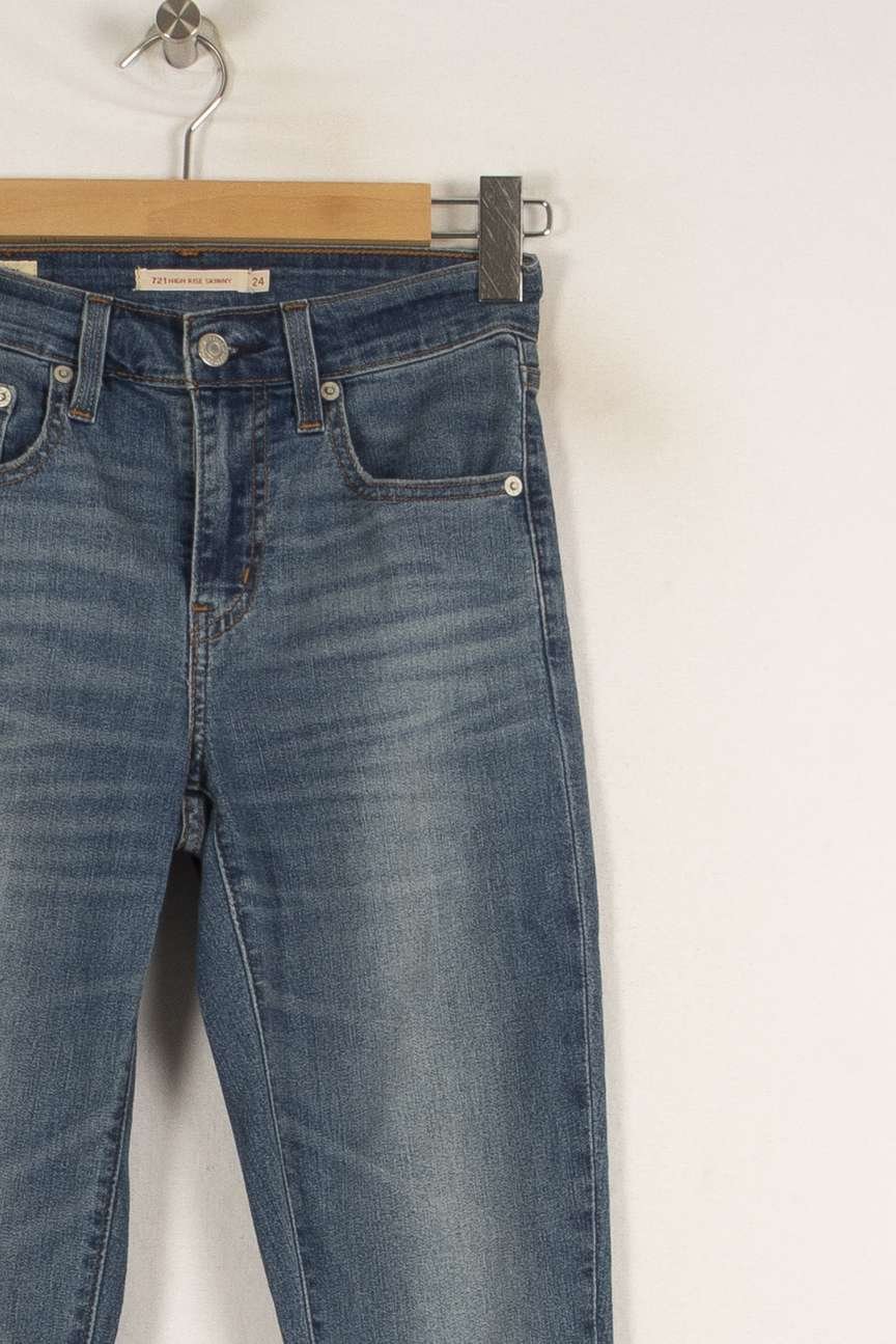 Cropped slim jeans with studs LEVI'S - Seconde main Blue