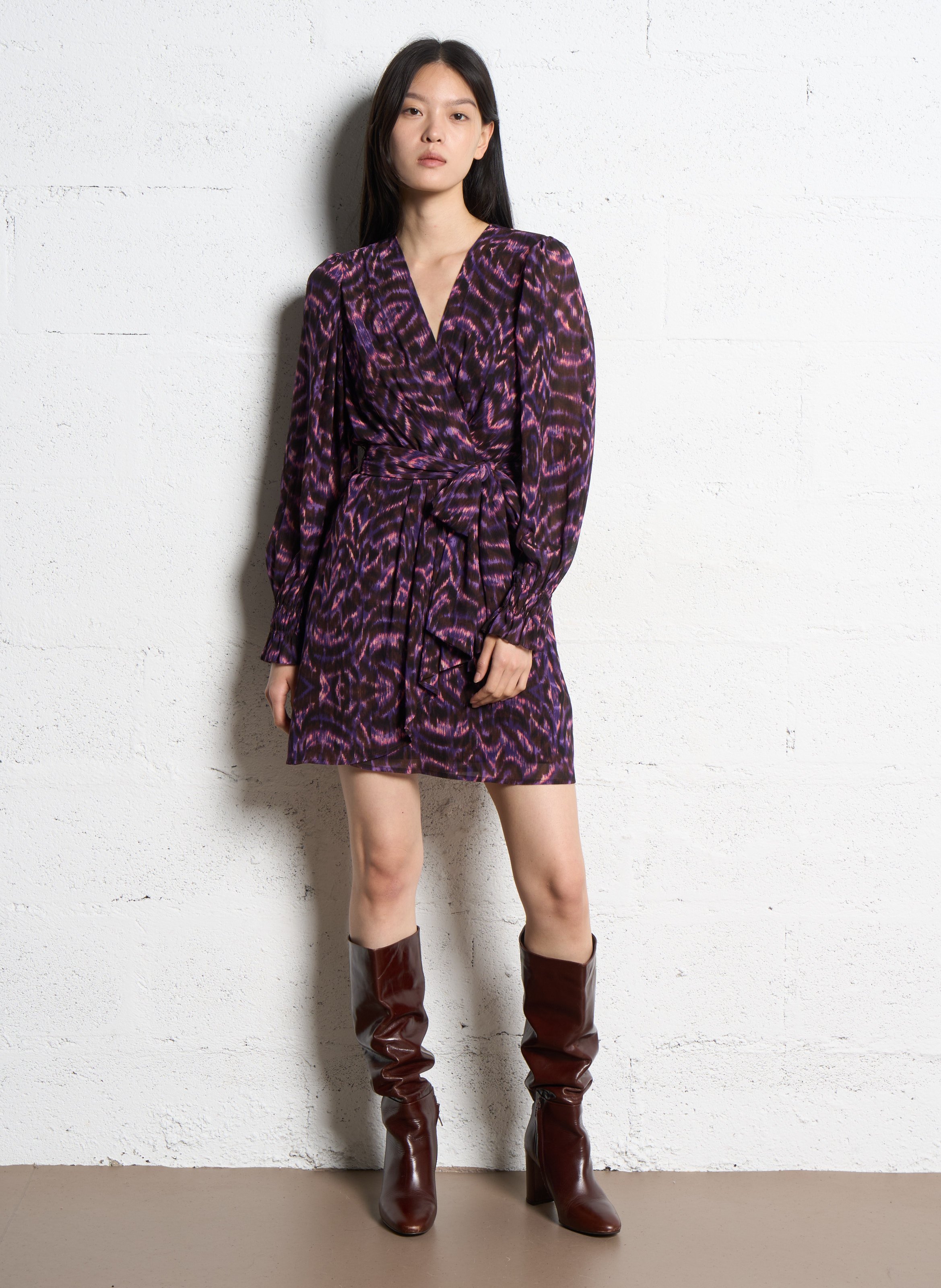 Short wrap dress Light blue navy blue Pinko - Women Short wrap dress Light blue navy blue Pinko - Women