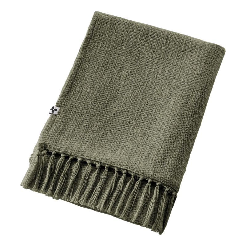 Plaid en coton pur L'EFFET PAPILLON Vert