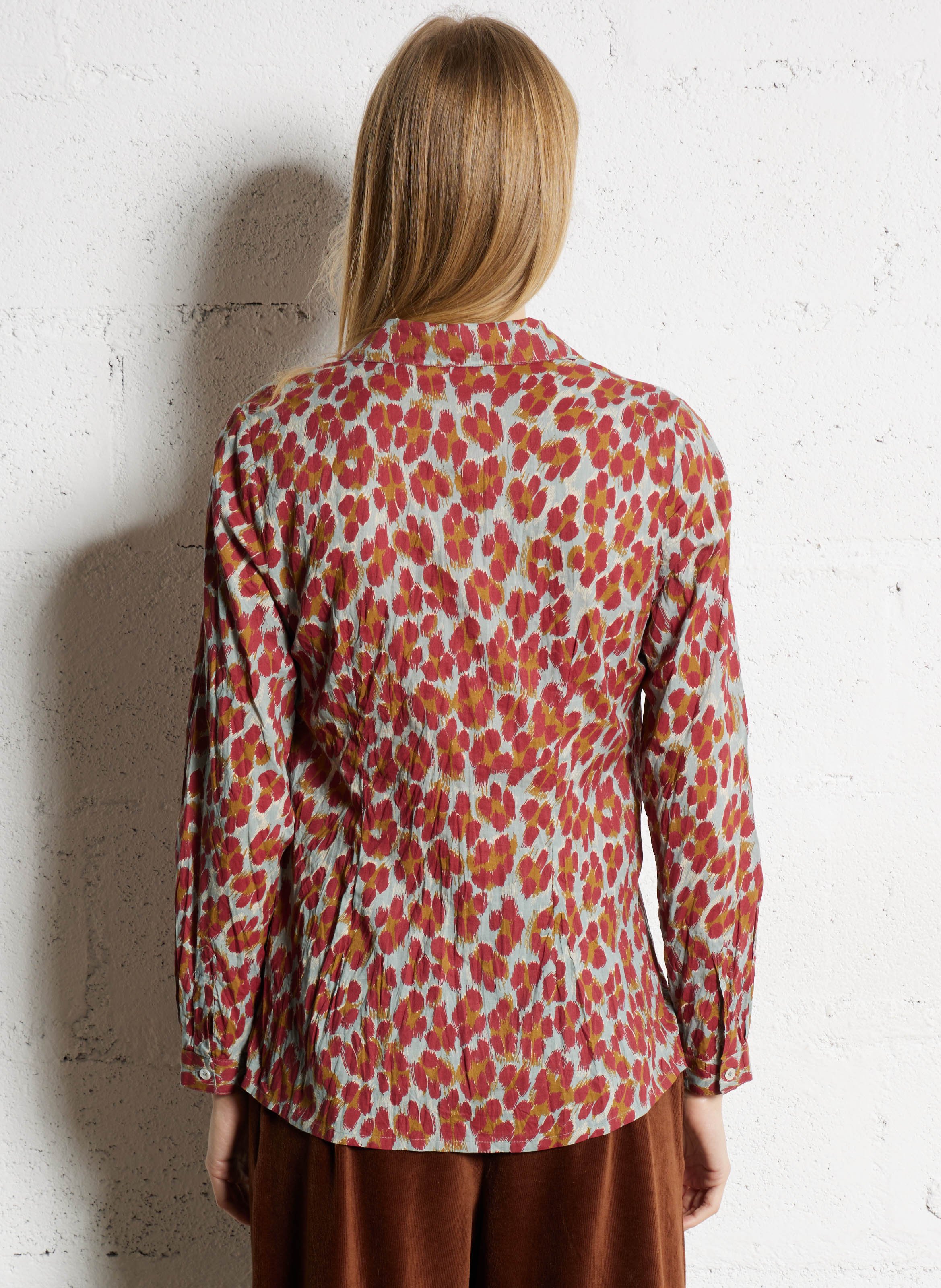 Chemise droite en coton imprimé NICE THINGS Vert