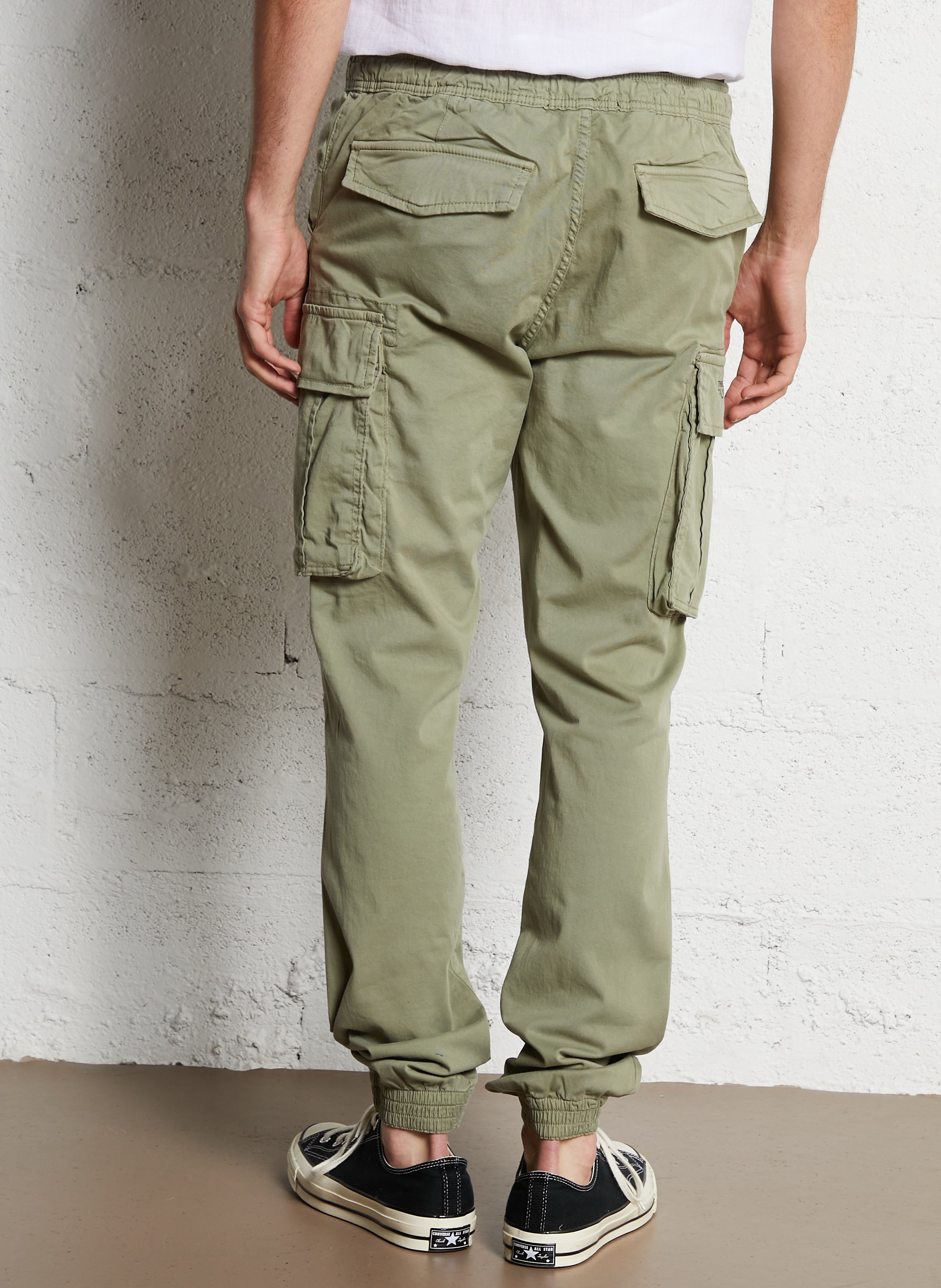 Pantalon cargo en coton mélangé SCHOTT Kaki