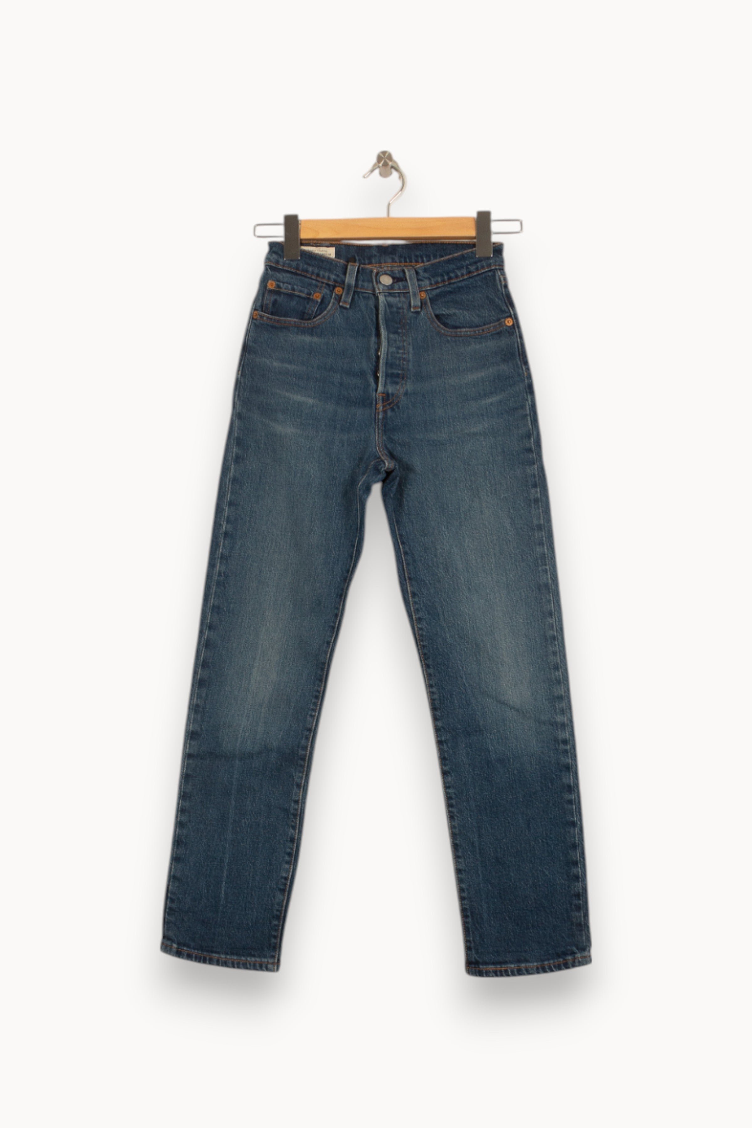 Cropped slim jeans with studs LEVI'S - Seconde main Blue