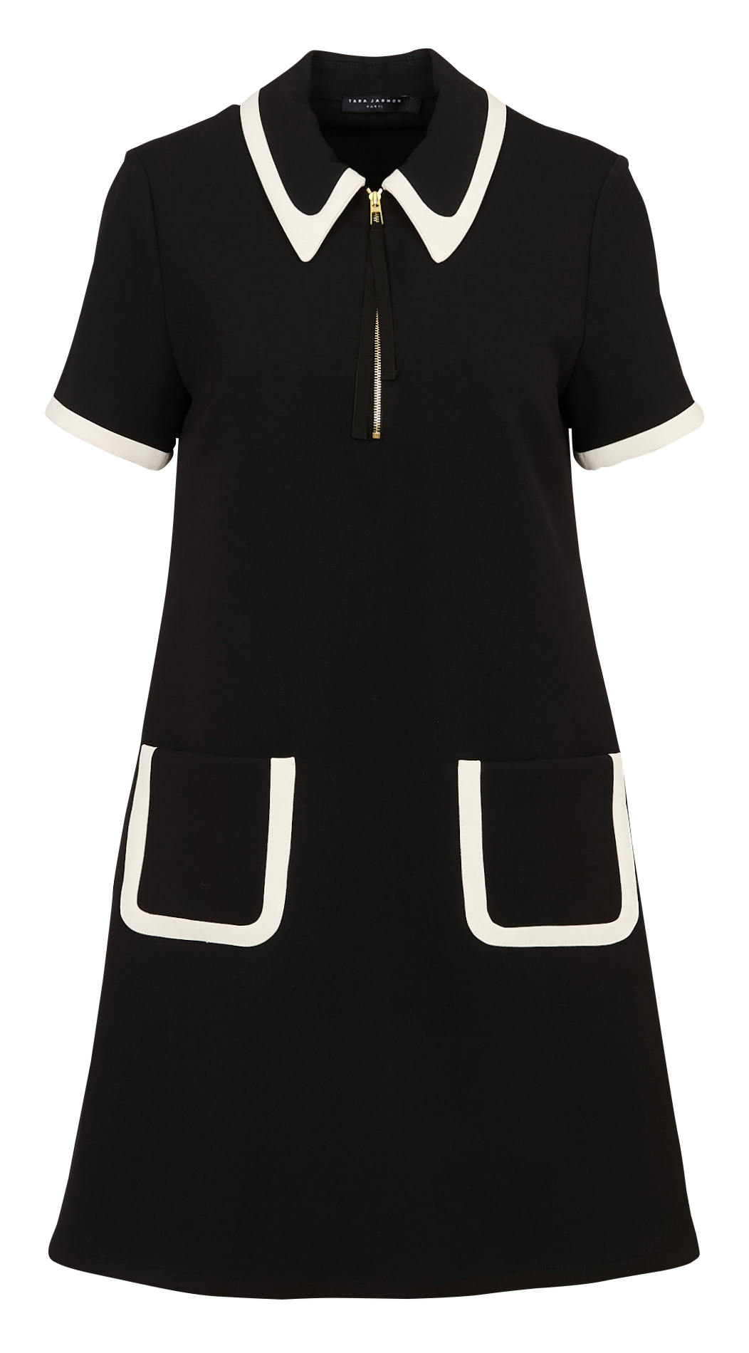 Short dress with shirt collar TARA JARMON Black