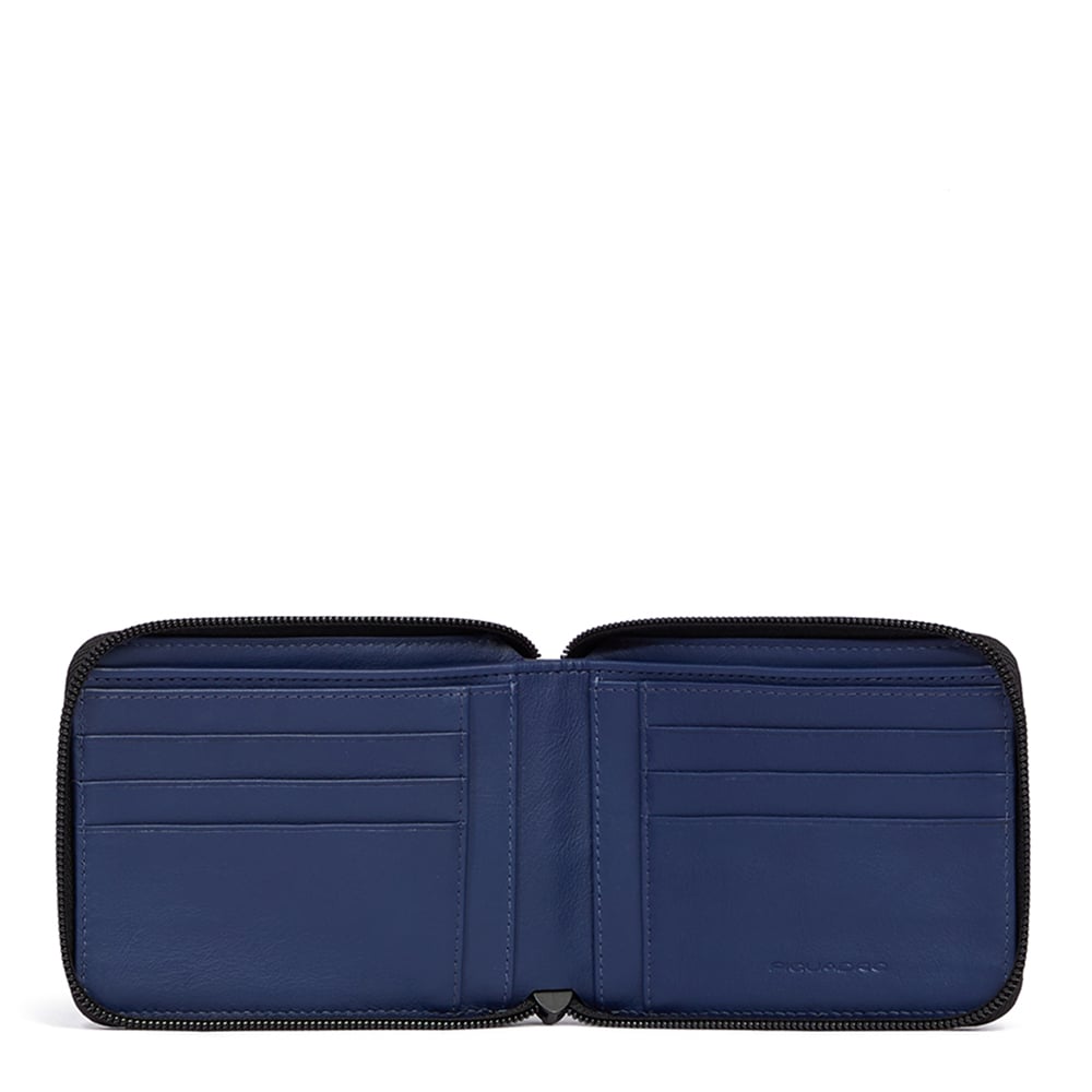 Cruminette zipped wallet PIQUADRO Blue