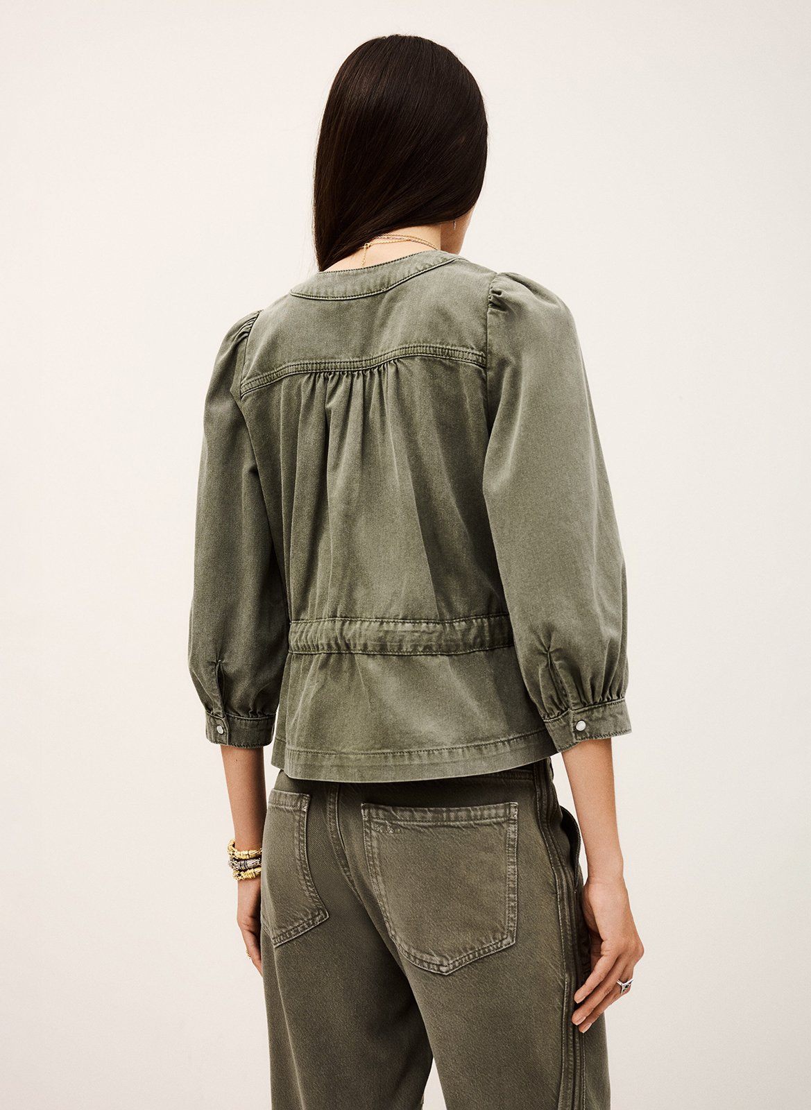 Denim portemonnee top BA&SH Kaki