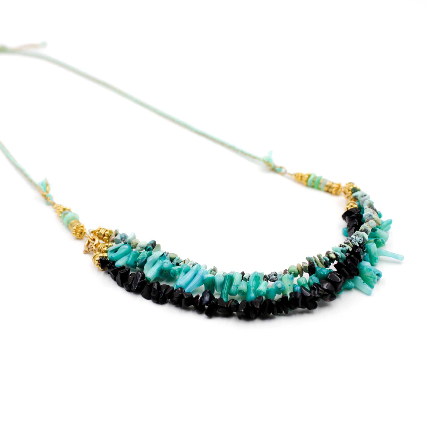 Triple strand heishi crunch necklace - alba L'ATELIER DES DAMES Golden
