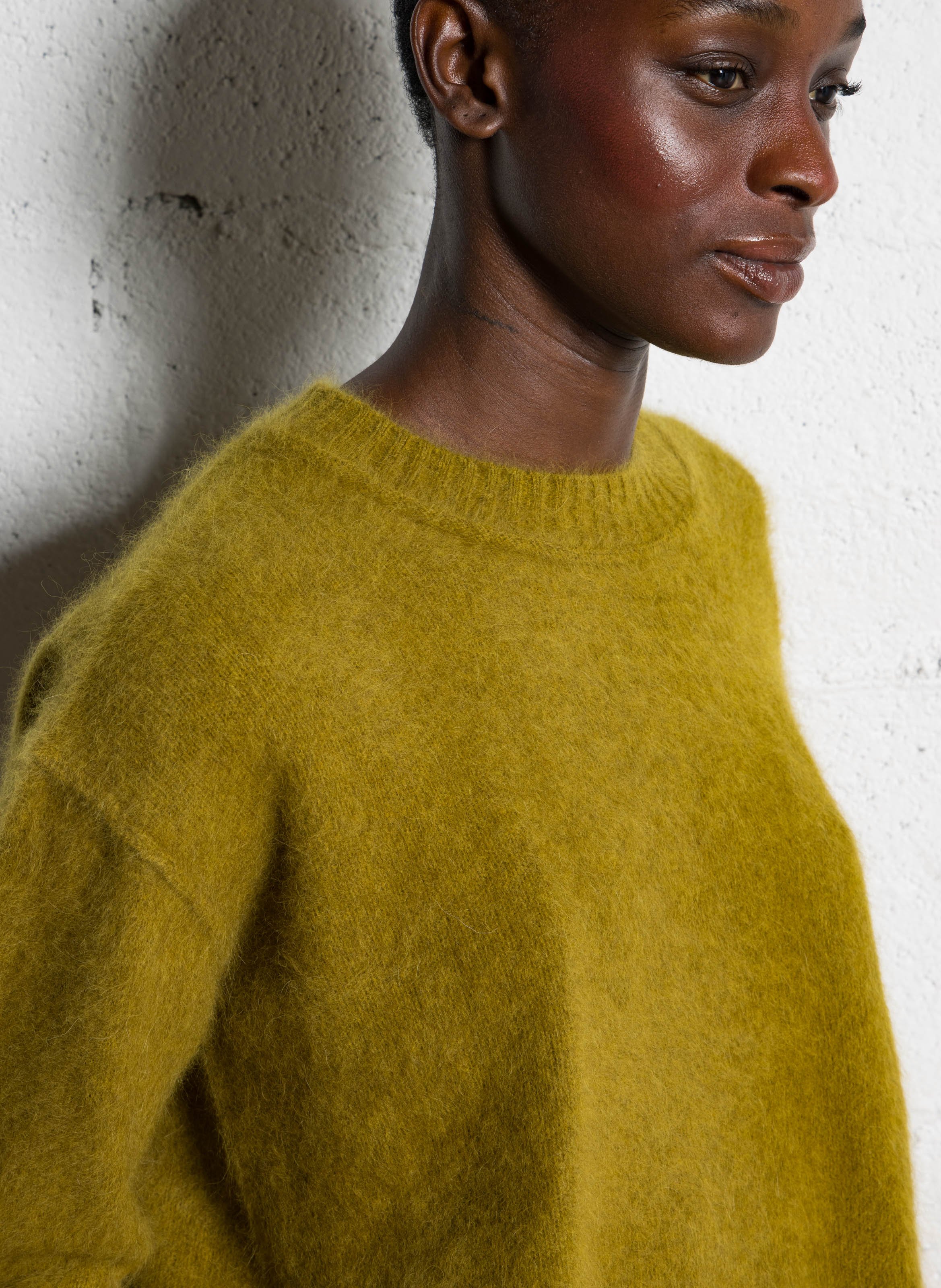 Abidjan wool round-neck sweater BELLA JONES Yellow