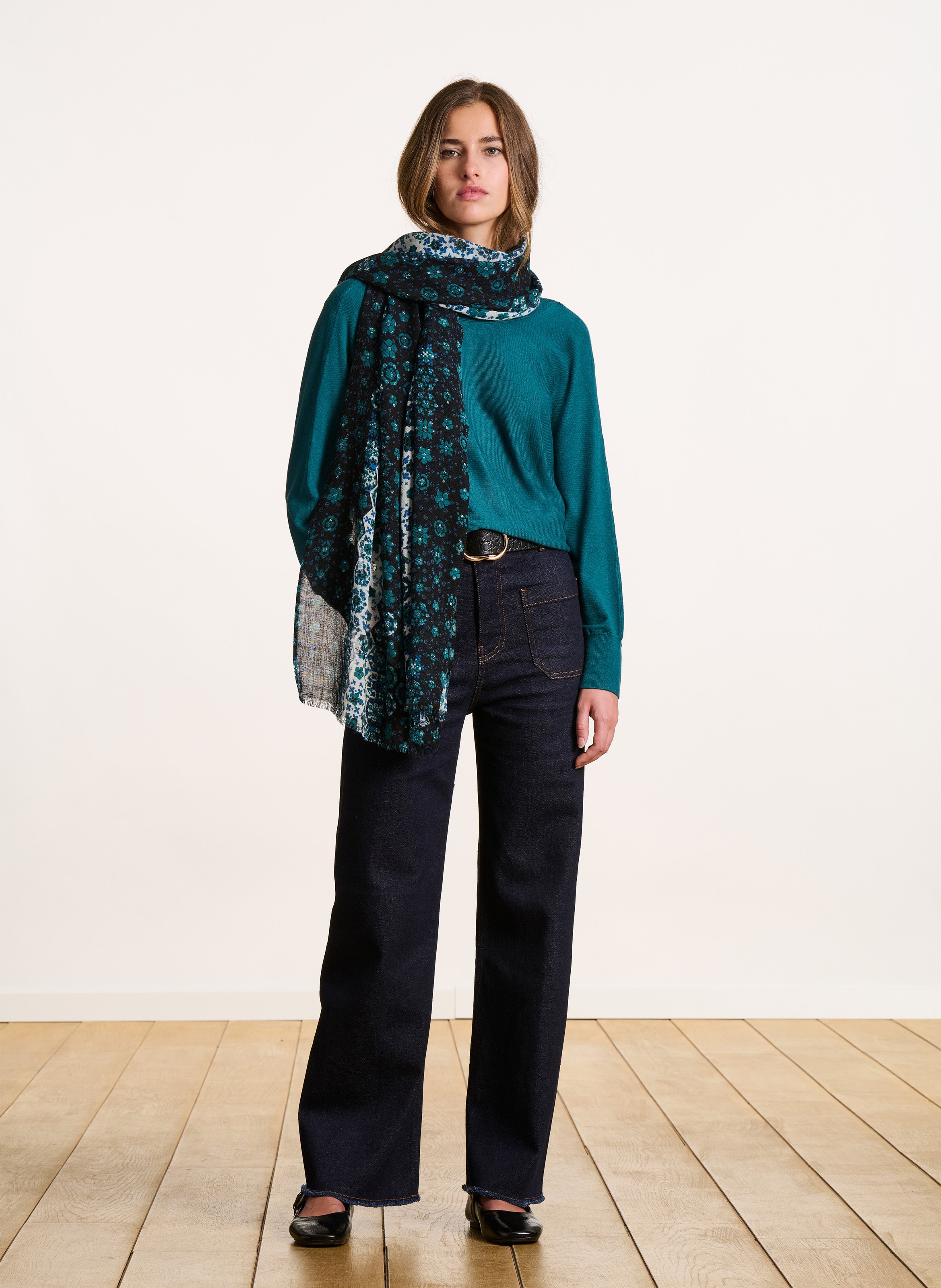 Floaty wool scarf LA FEE MARABOUTEE Blue