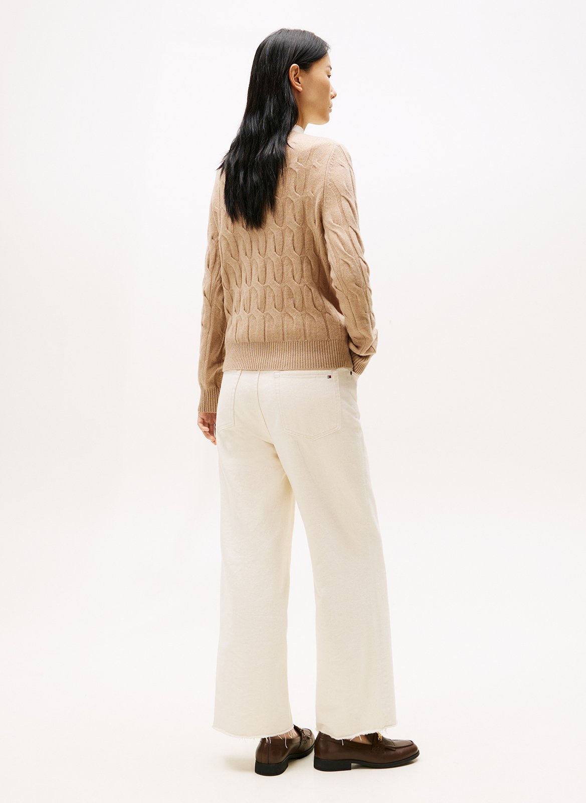 Gilet col rond en laine TOMMY HILFIGER Beige