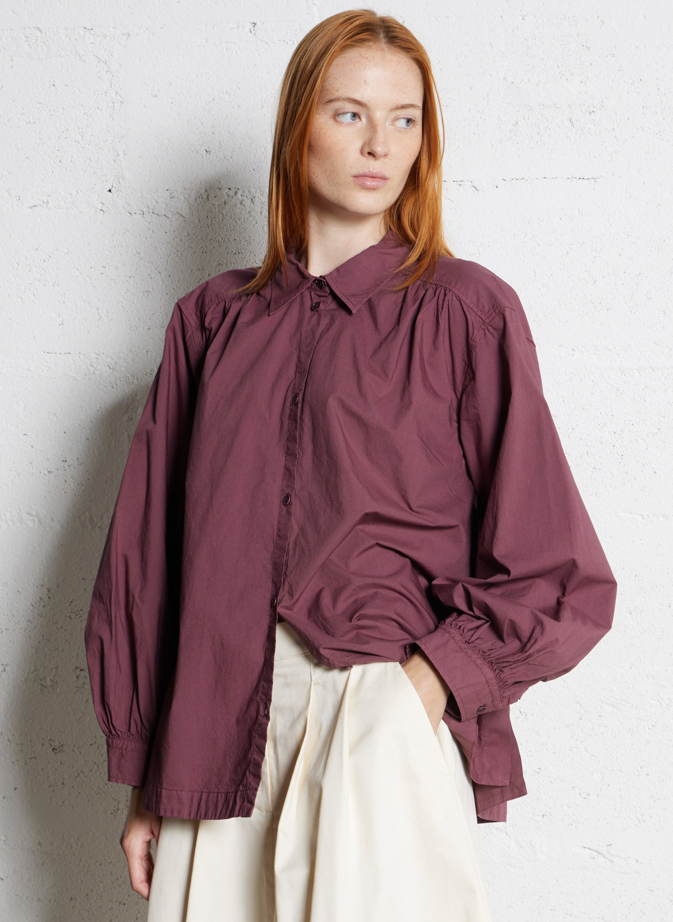 Loose-fit organic cotton shirt with classic collar RUE DE TOKYO