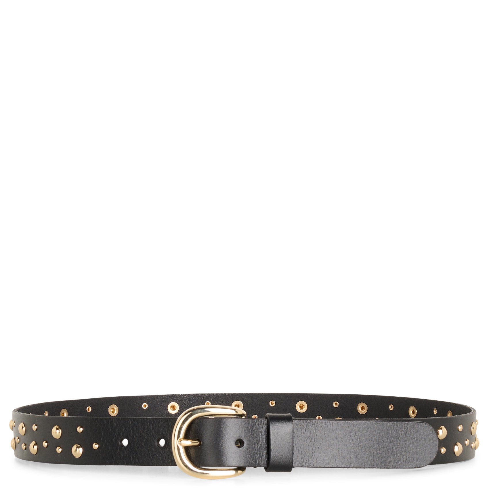 Ceinture à studs en cuir DES PETITS HAUTS Noir