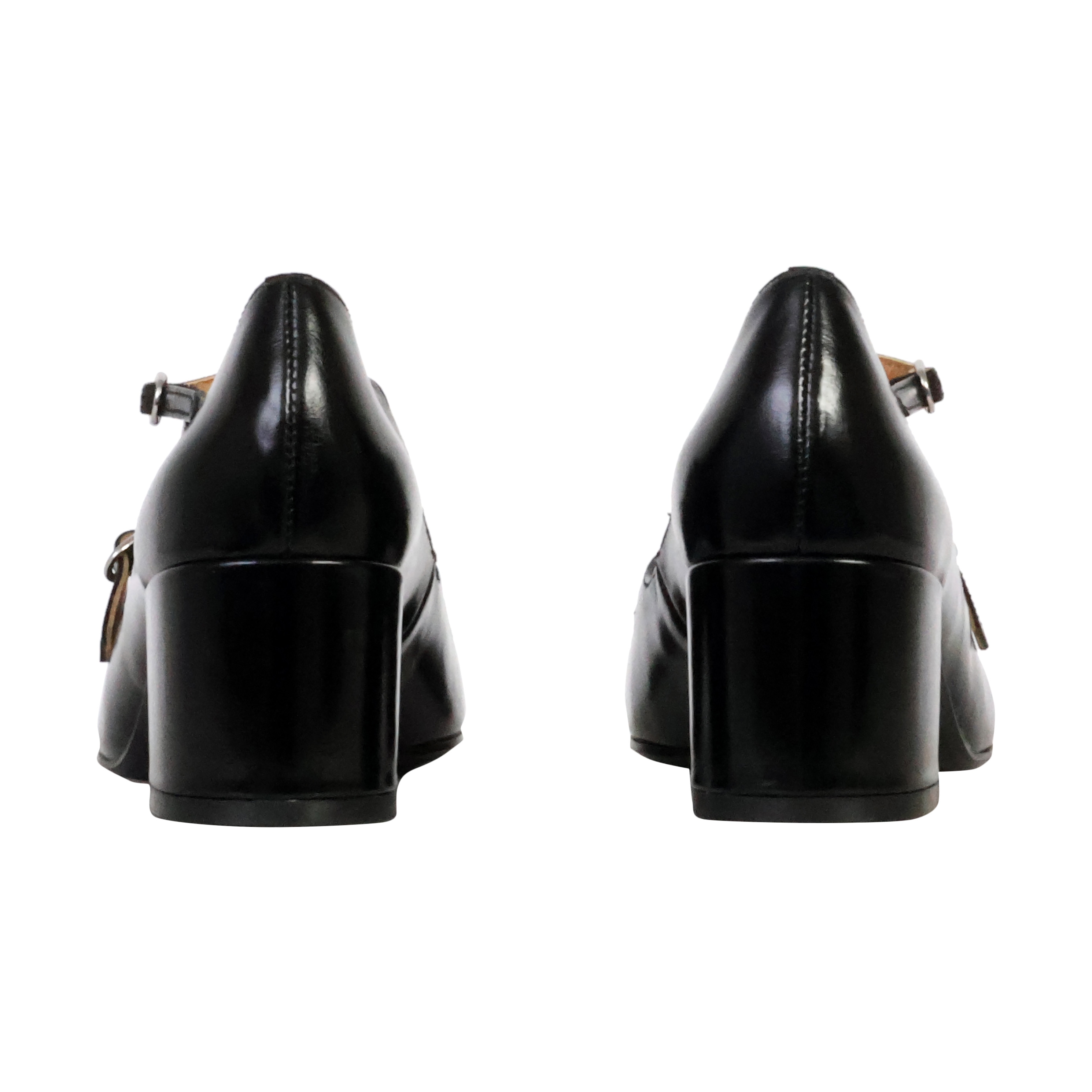 Peony leather heeled ballerina EMILIE KARSTON Black