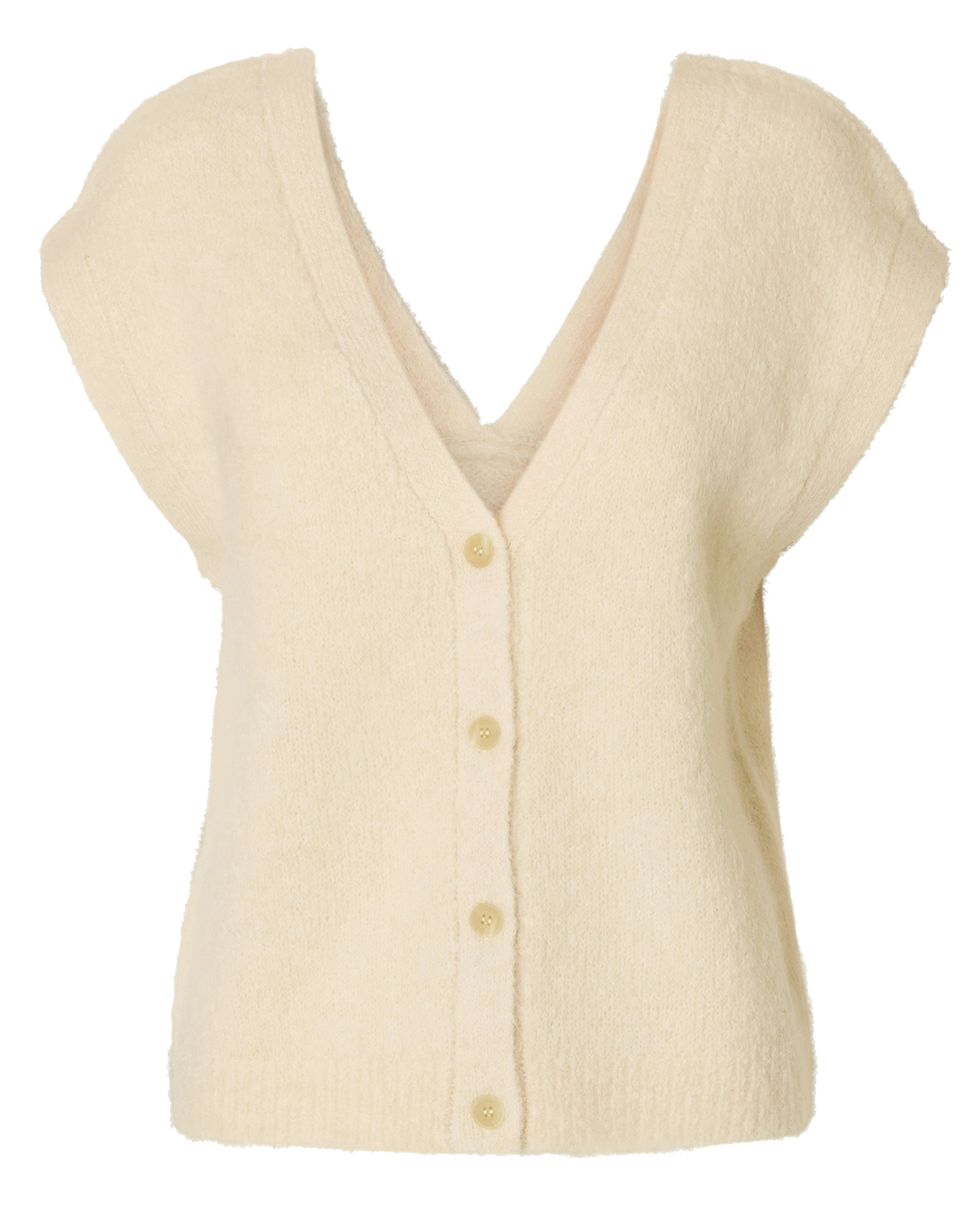 Gilet col v en laine mélangée SELECTED Beige