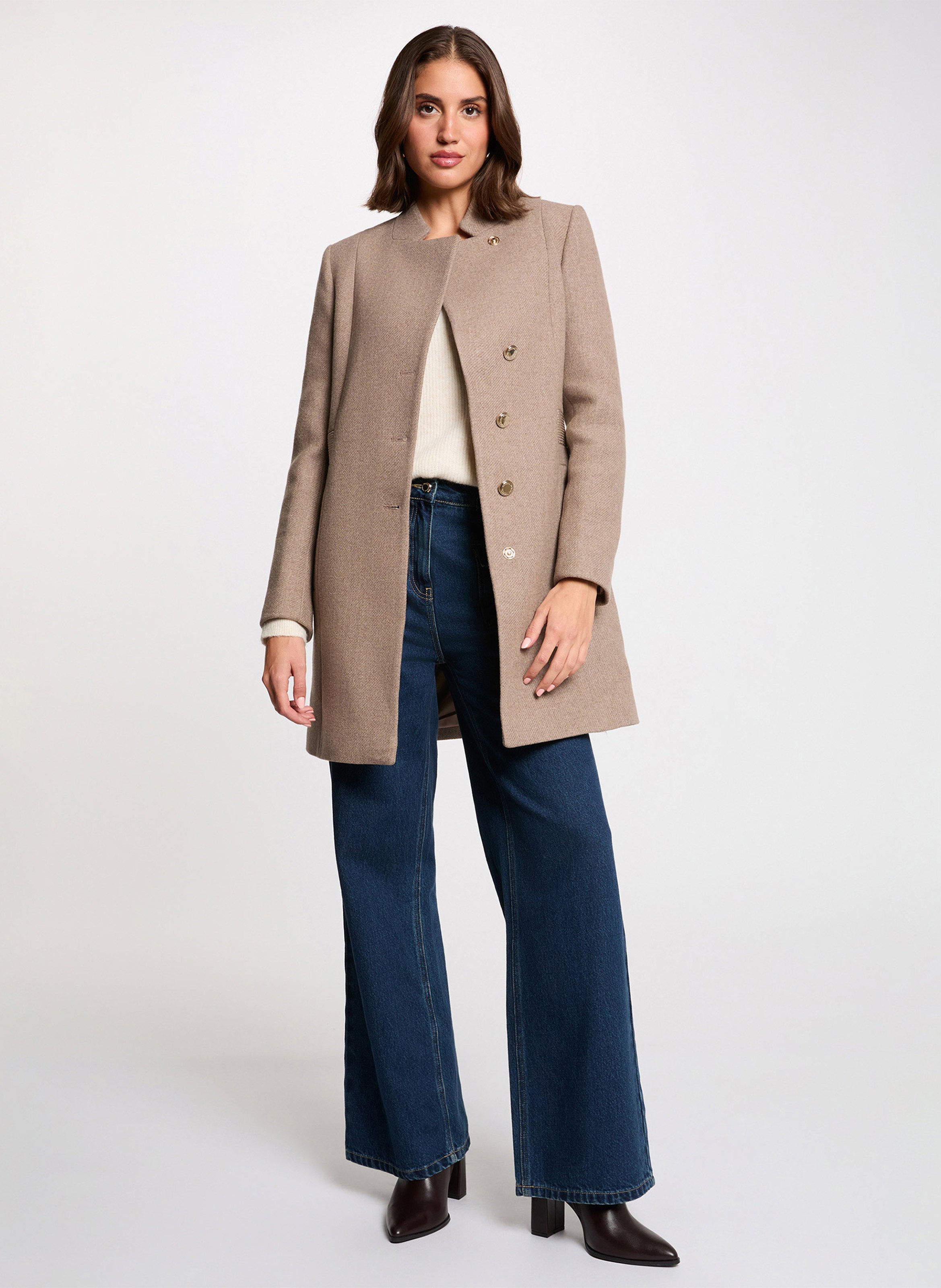 Jas met opstaande kraag MORGAN Beige