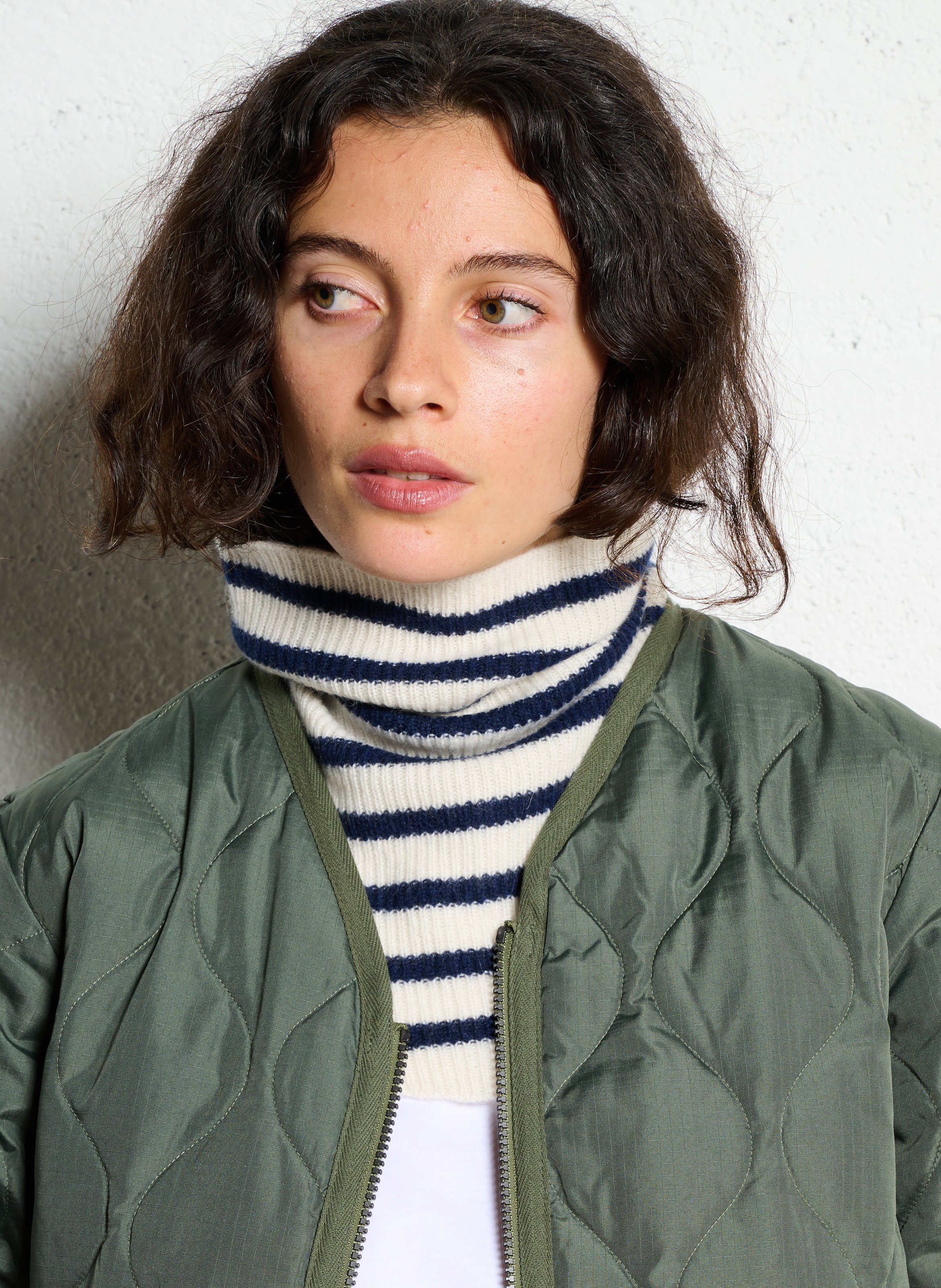 Geribbelde kasjmier col KOON Blauw