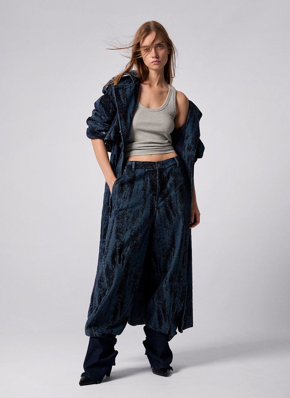 Jean large en jacquard imprimé DESIGUAL Bleu