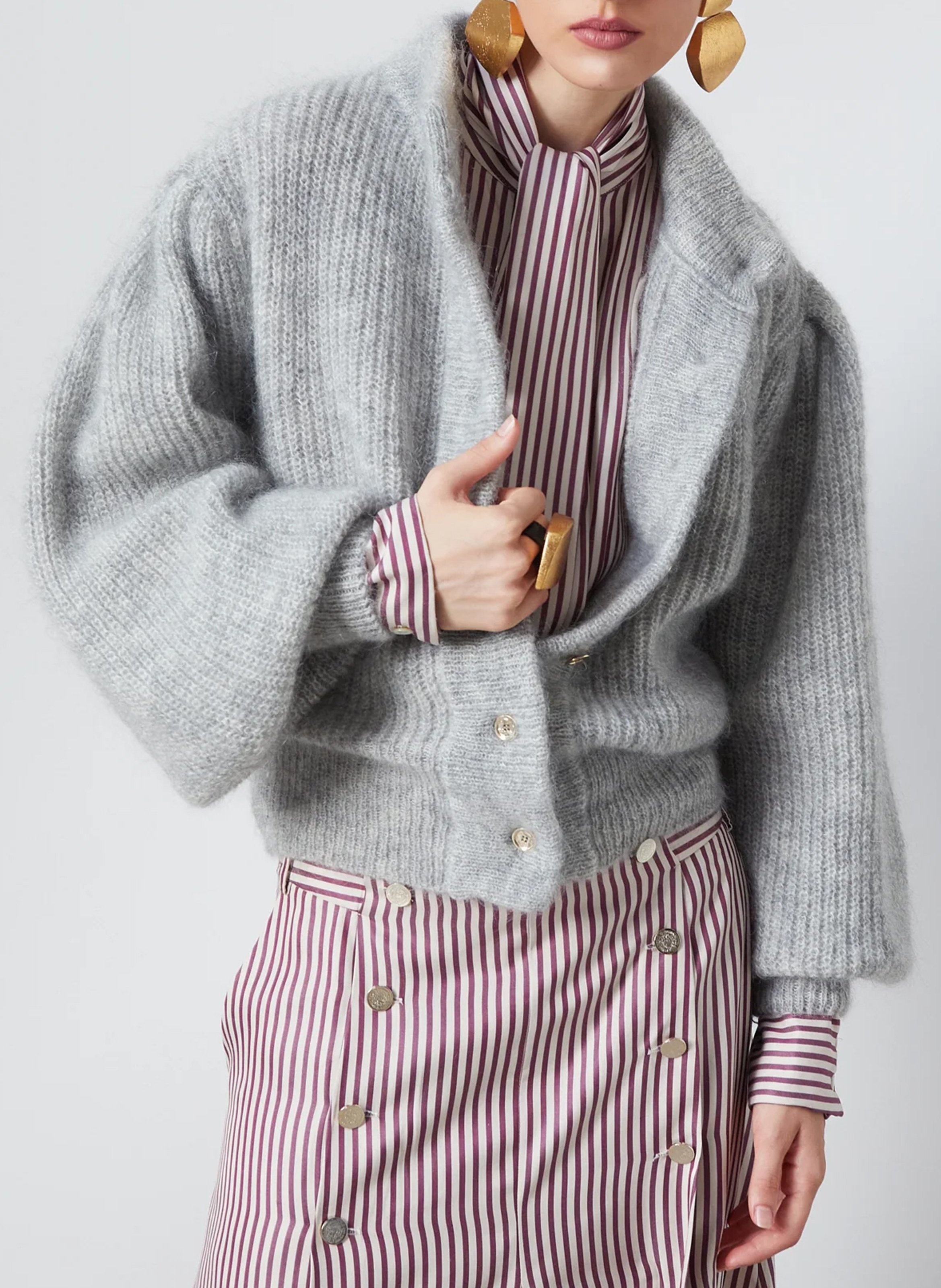 Cardigan van mohairmix THE LABEL EDITION Grijs