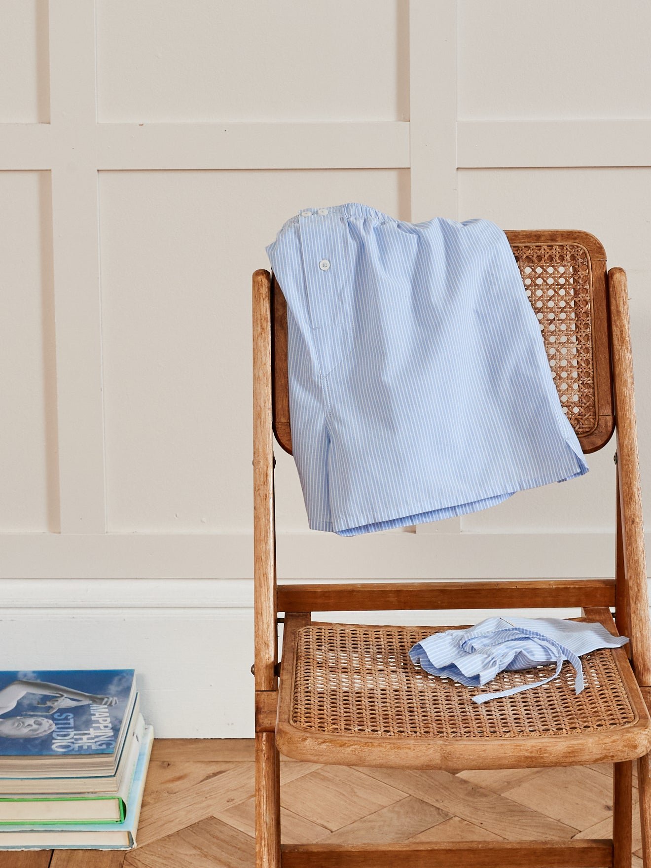 Striped cotton boxer shorts CYRILLUS Blue