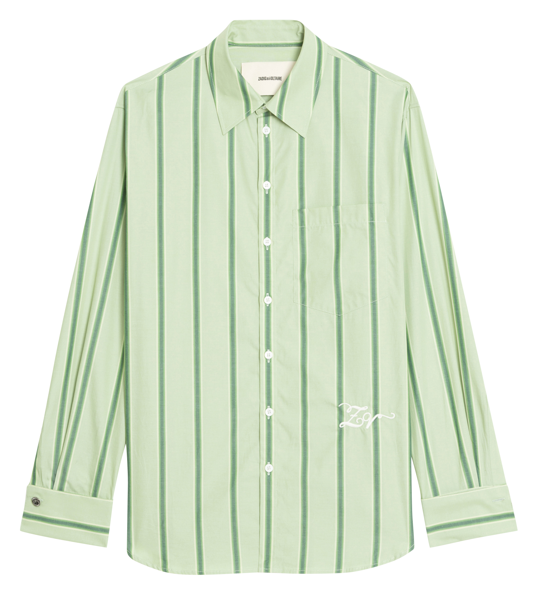 Oversized striped cotton shirt ZADIG&VOLTAIRE Green